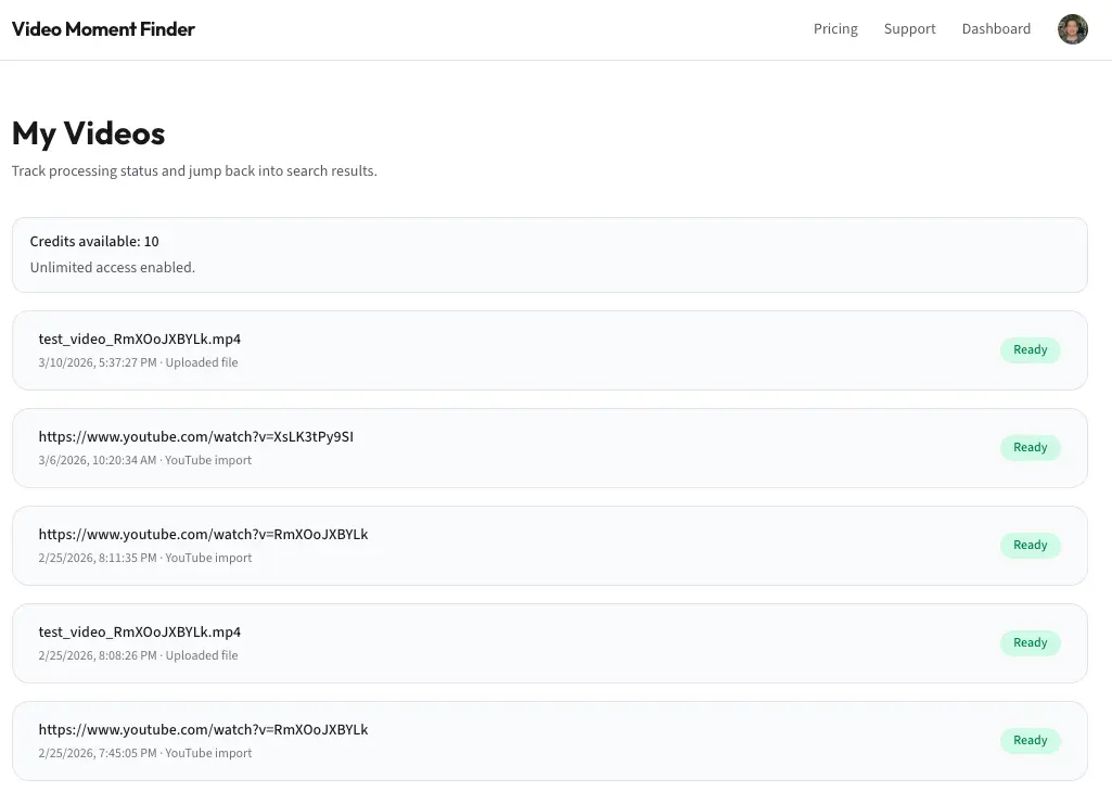 Screenshot 1 of Video Moment Finder
