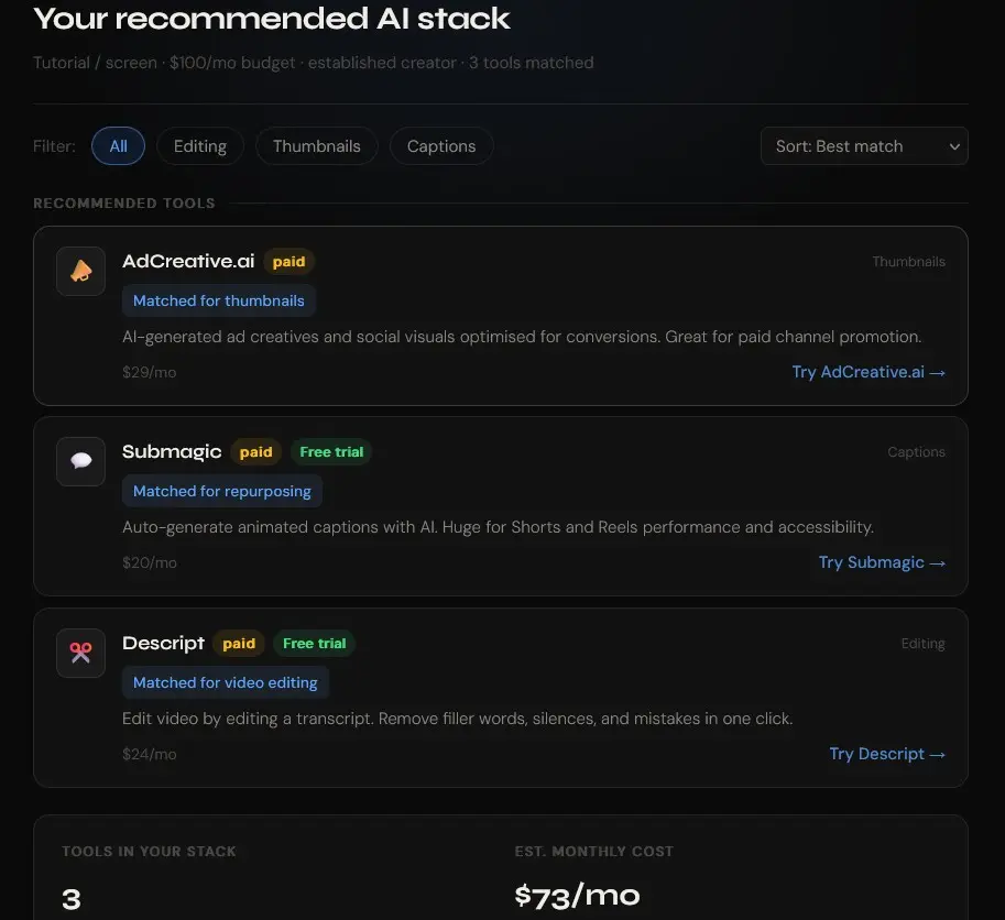 Screenshot 2 of AI Stack Builder for YouTubers