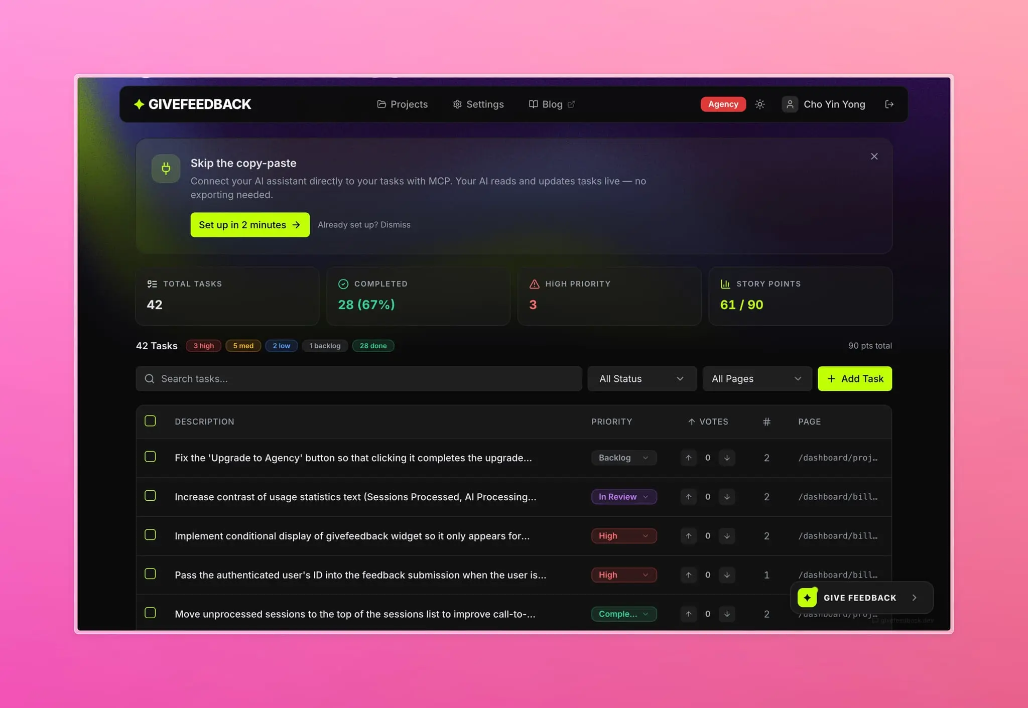 Screenshot 3 of GiveFeedback