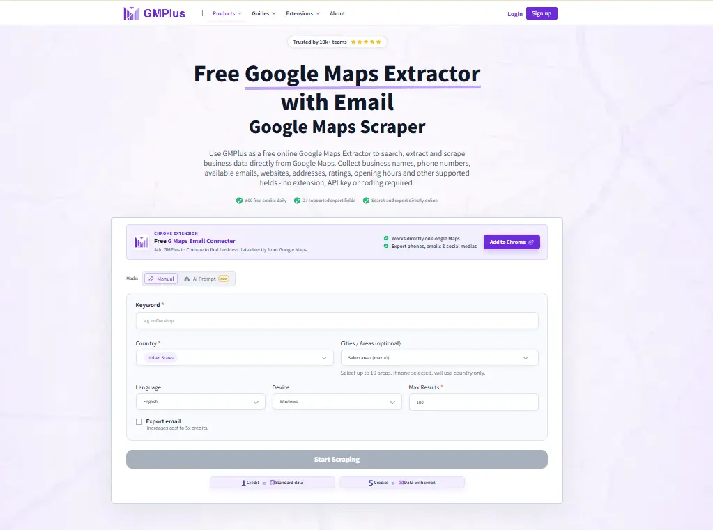 Screenshot 1 of Google Maps Extractor | GMPlus
