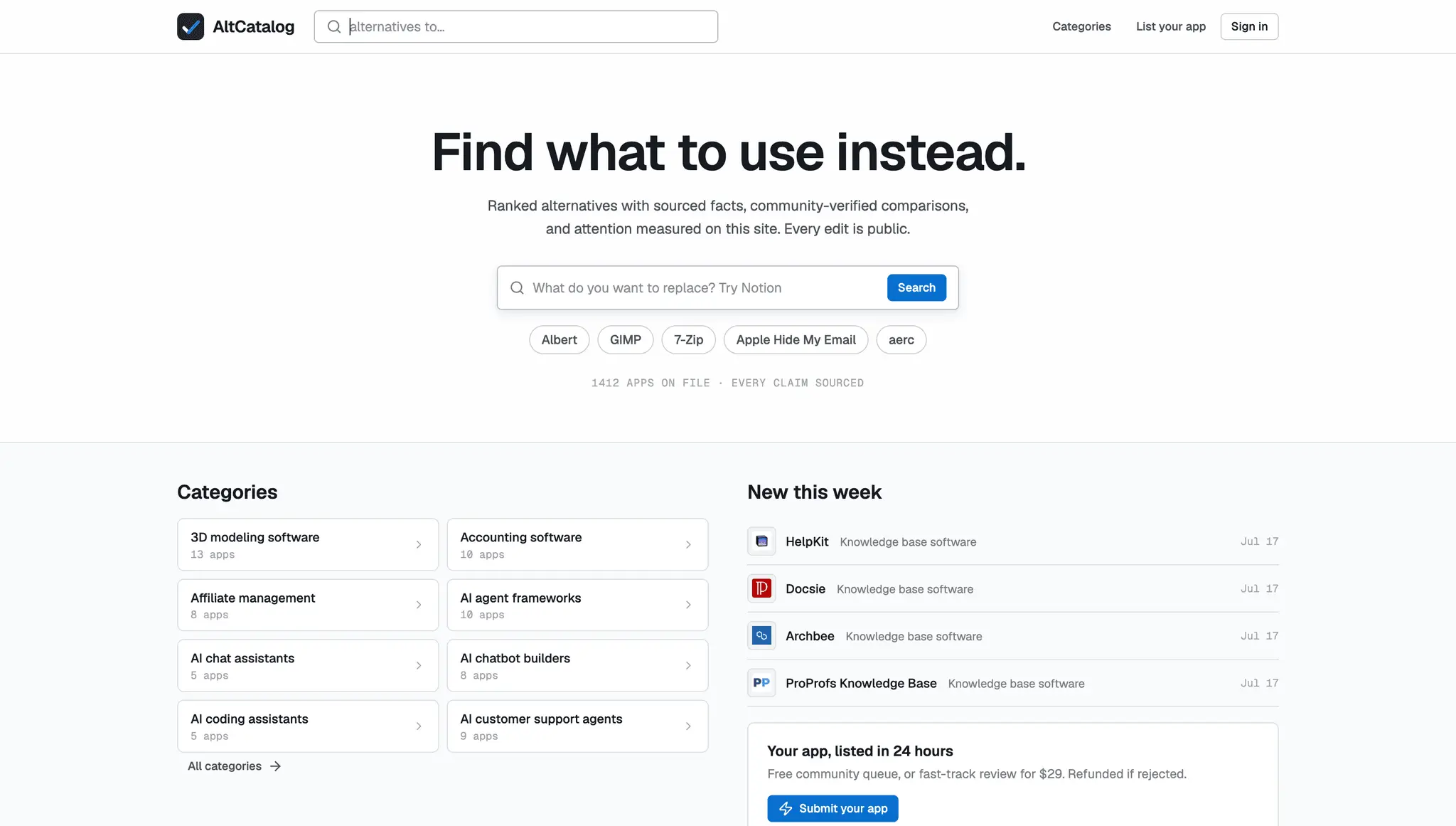 Screenshot 1 of AltCatalog