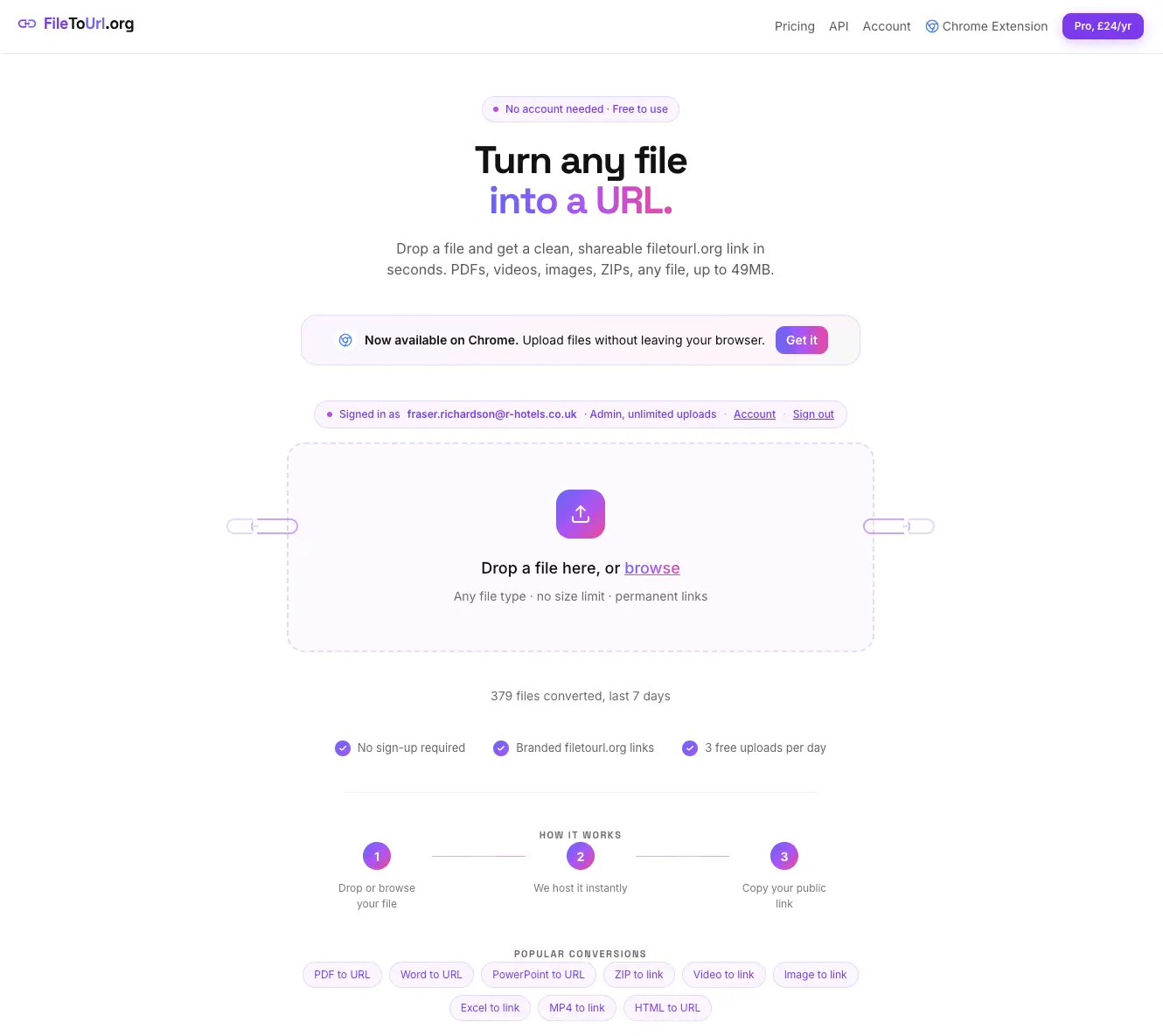 Screenshot 2 of FileToUrl.org
