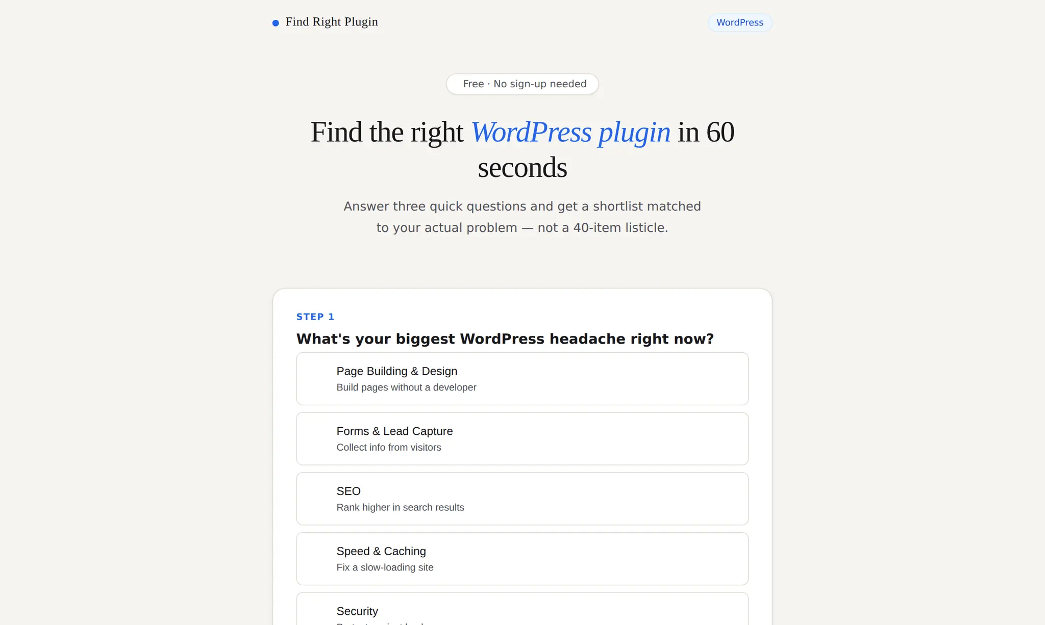 Screenshot 1 of Find Right Plugin