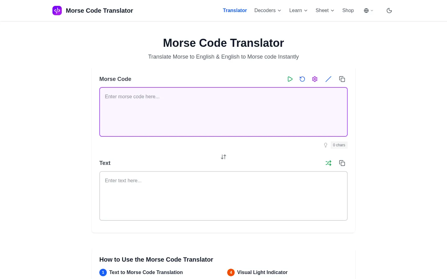 Screenshot 1 of Online Morse Code Translator