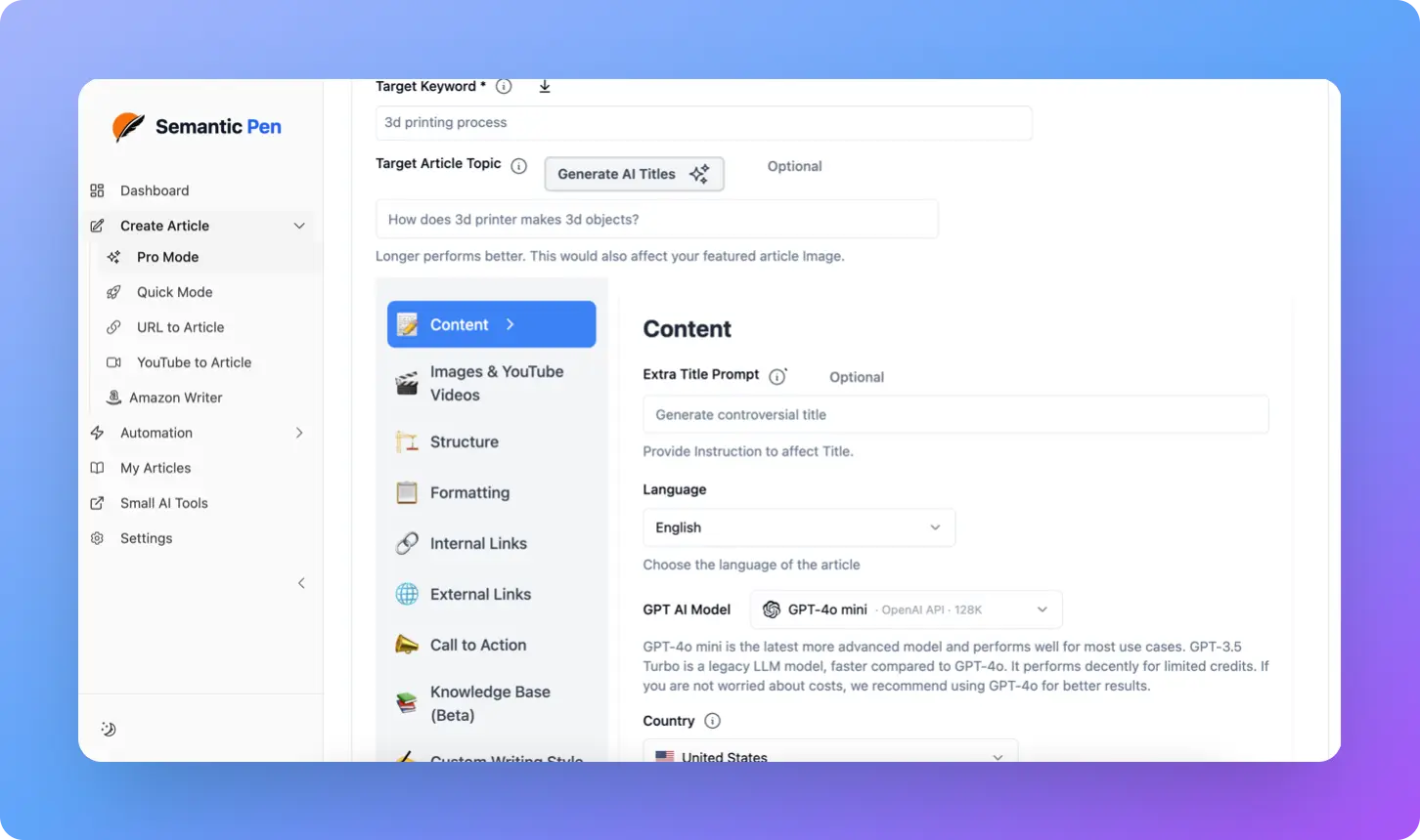 Screenshot 2 of Semantic Pen Ai Writer