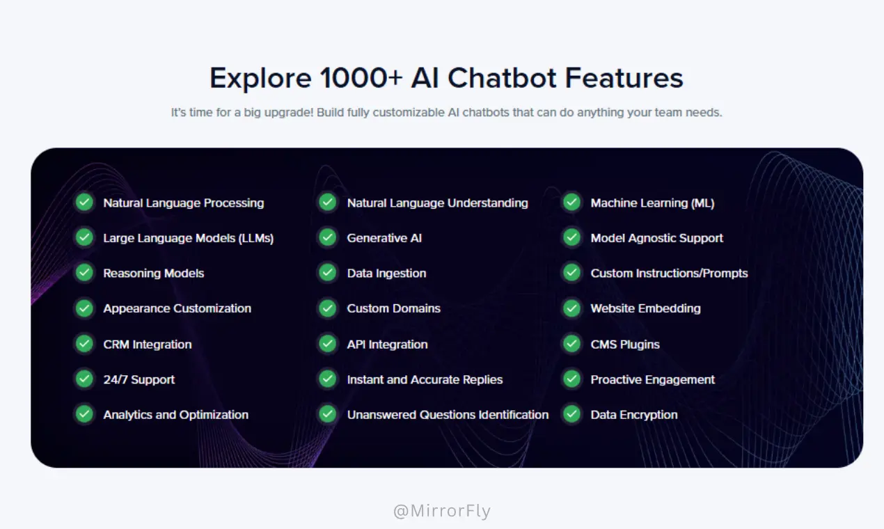Screenshot 2 of MirrorFly AI Chatbot Solution