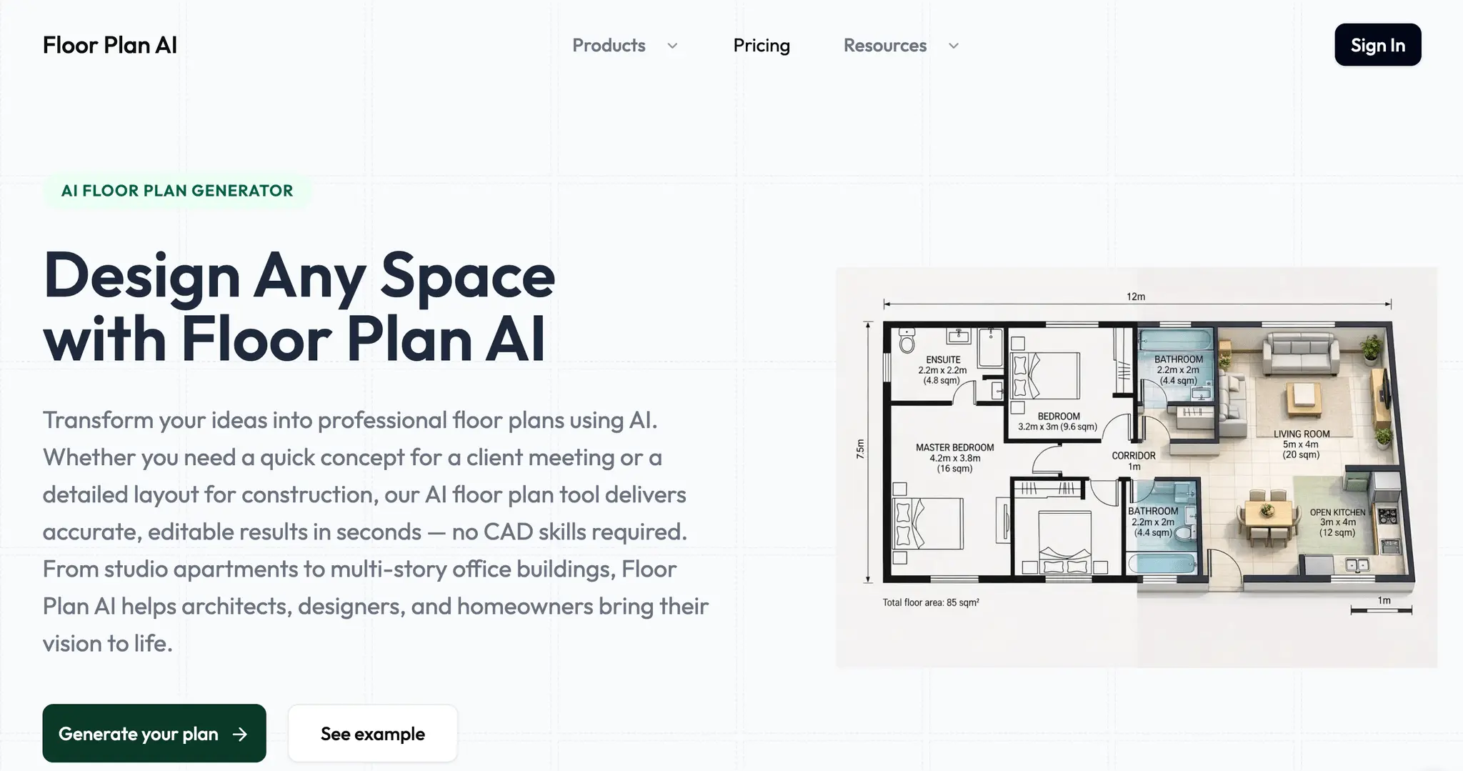 Screenshot 1 of Floor Plan AI
