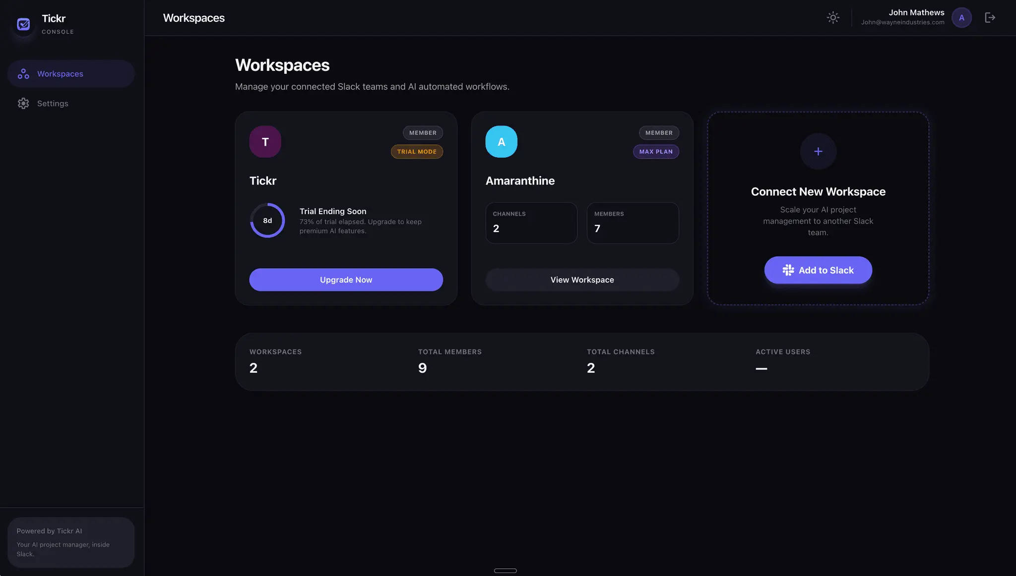 Screenshot 1 of Tickr — Your AI PM, Inside Slack