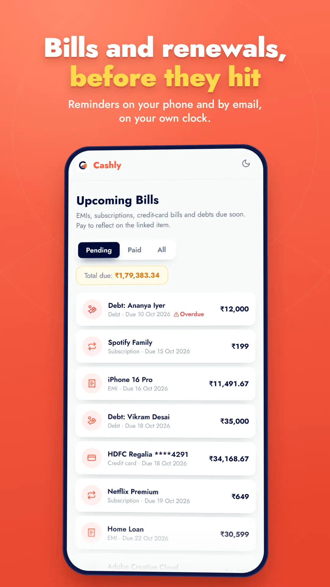 Screenshot 4 of Cashly: Expense, EMI & Debt