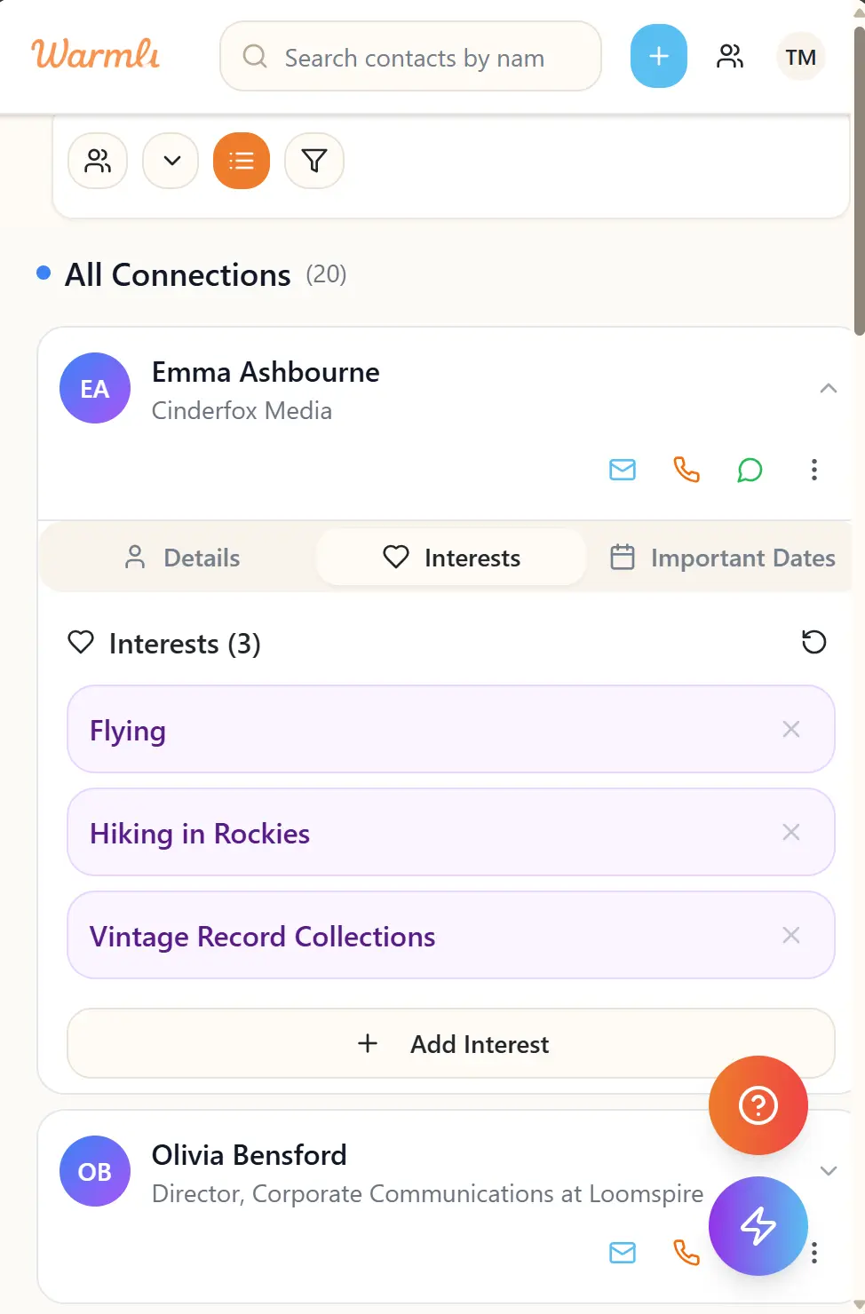Screenshot 6 of Warmli Personal Relationship Manager