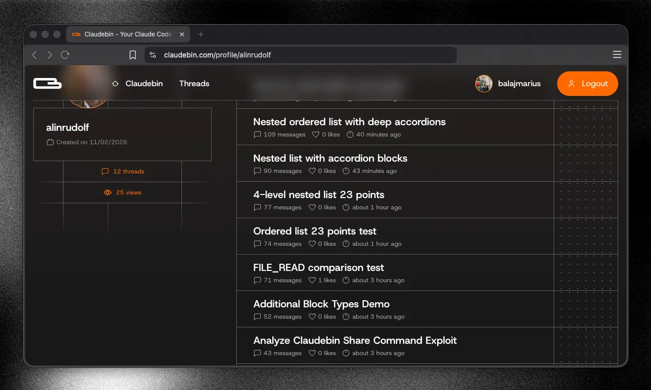 Screenshot 3 of Claudebin