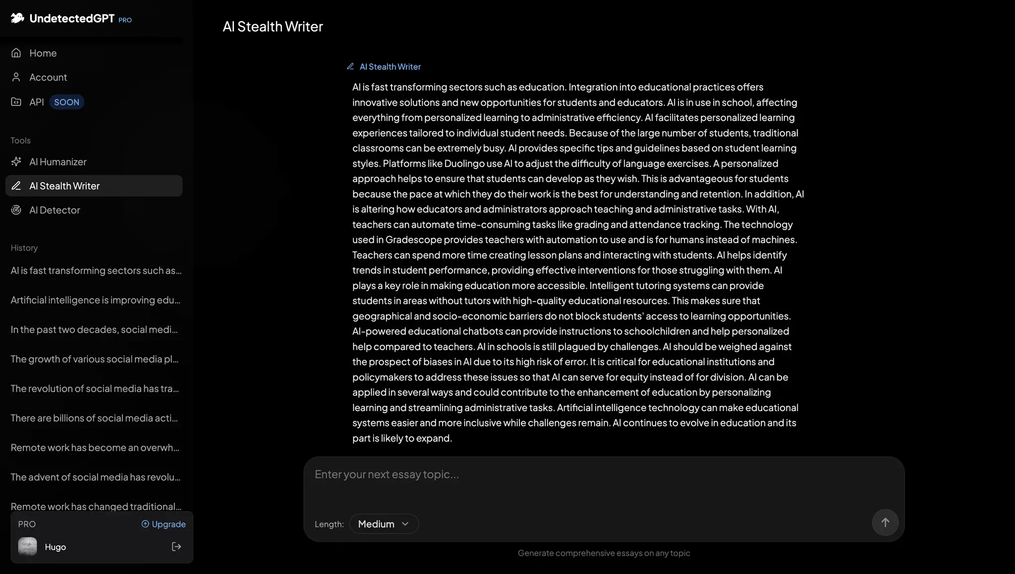 Screenshot 2 of UndetectedGPT