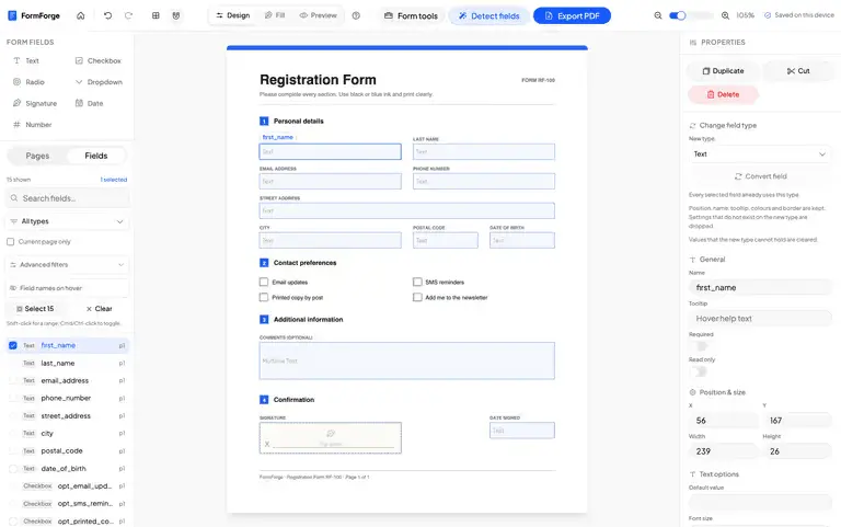 Screenshot 1 of FormForge