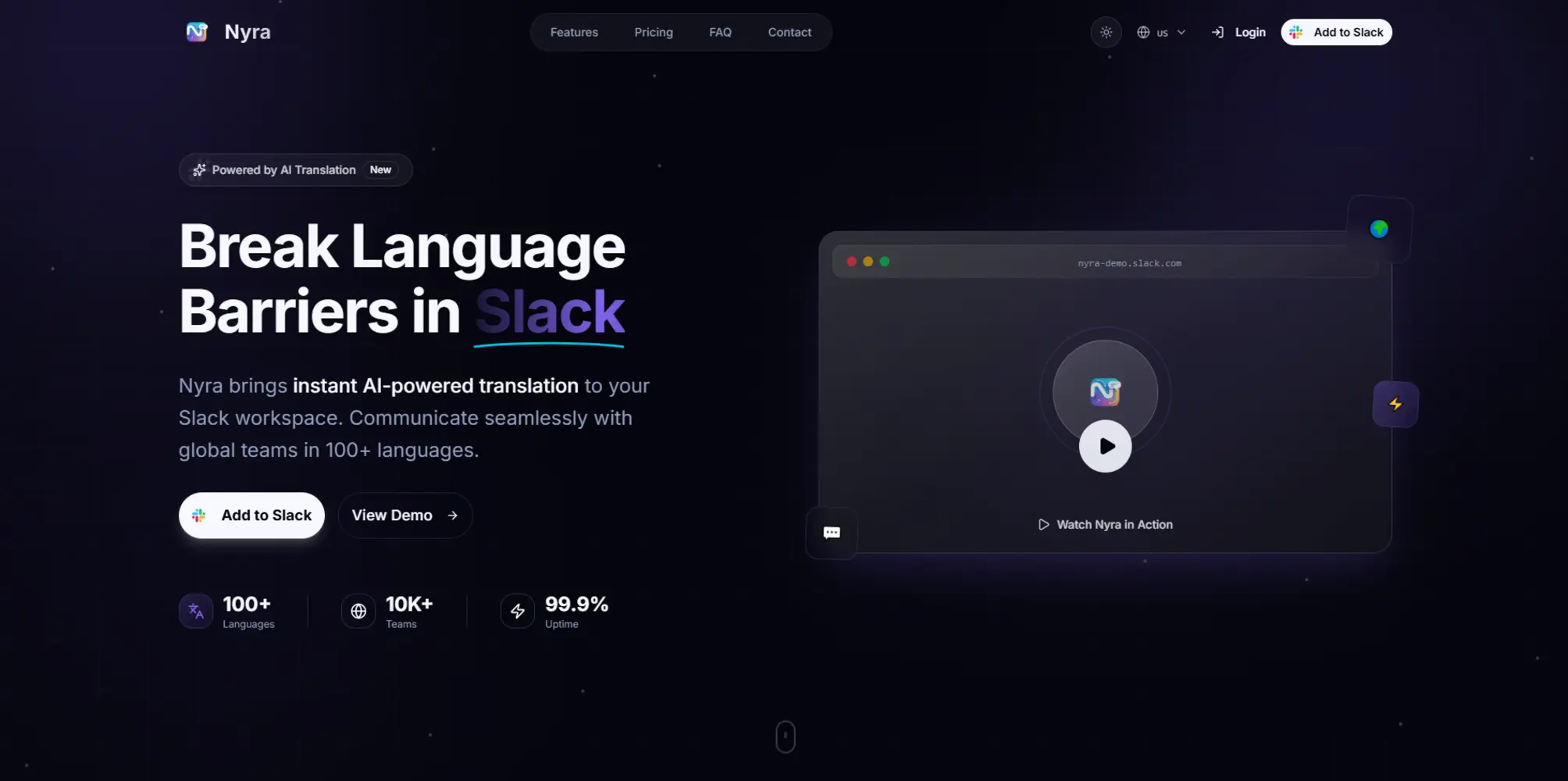 Screenshot 1 of Nyra - AI-Powered Translation for Slack
