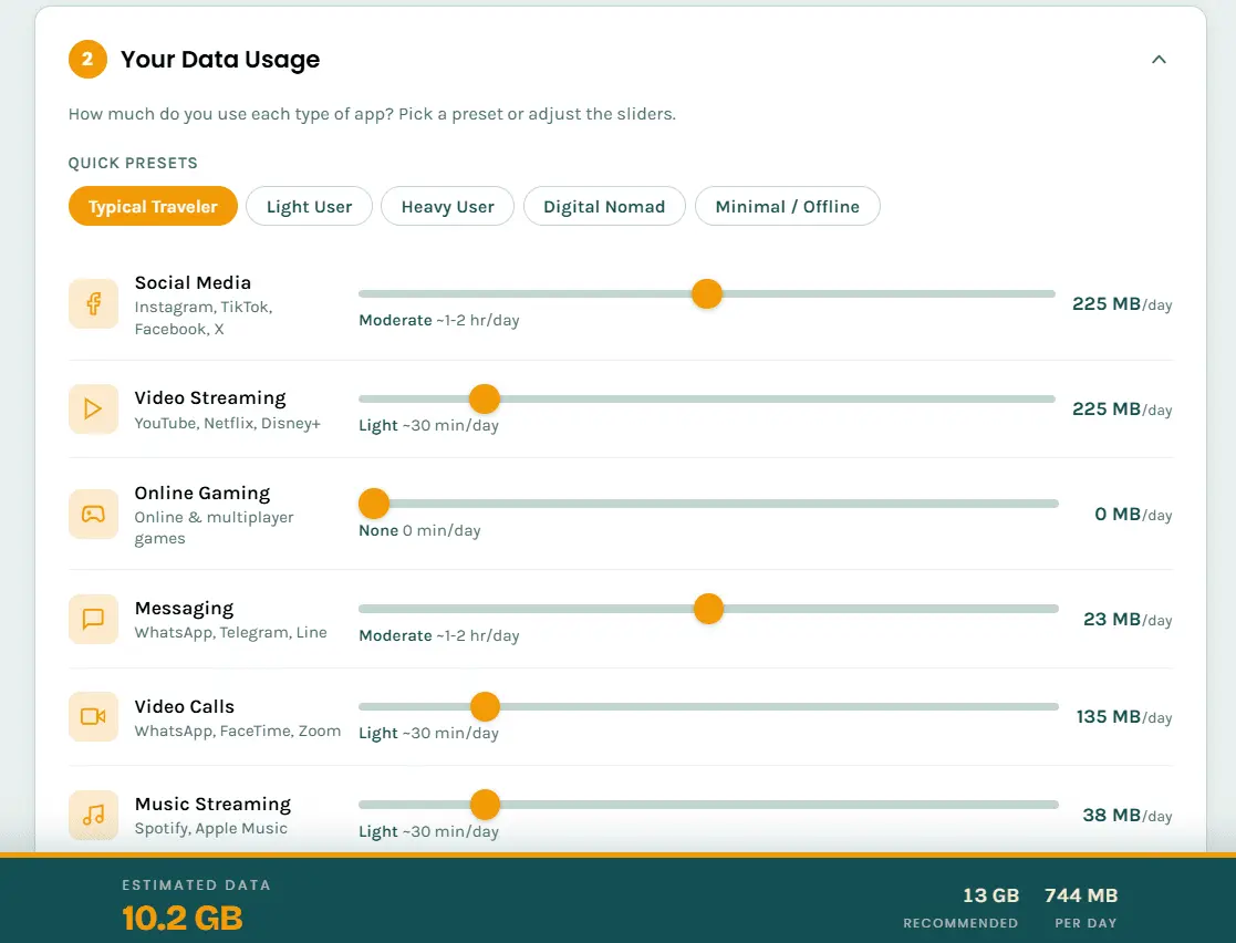 Screenshot 1 of Mobile Data & eSIM Calculator