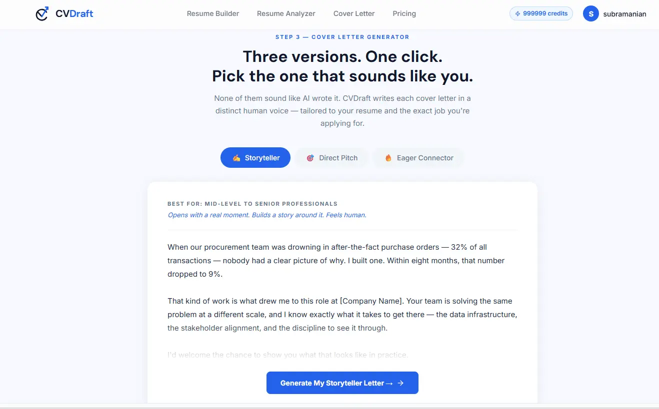 Screenshot 2 of CVDraft