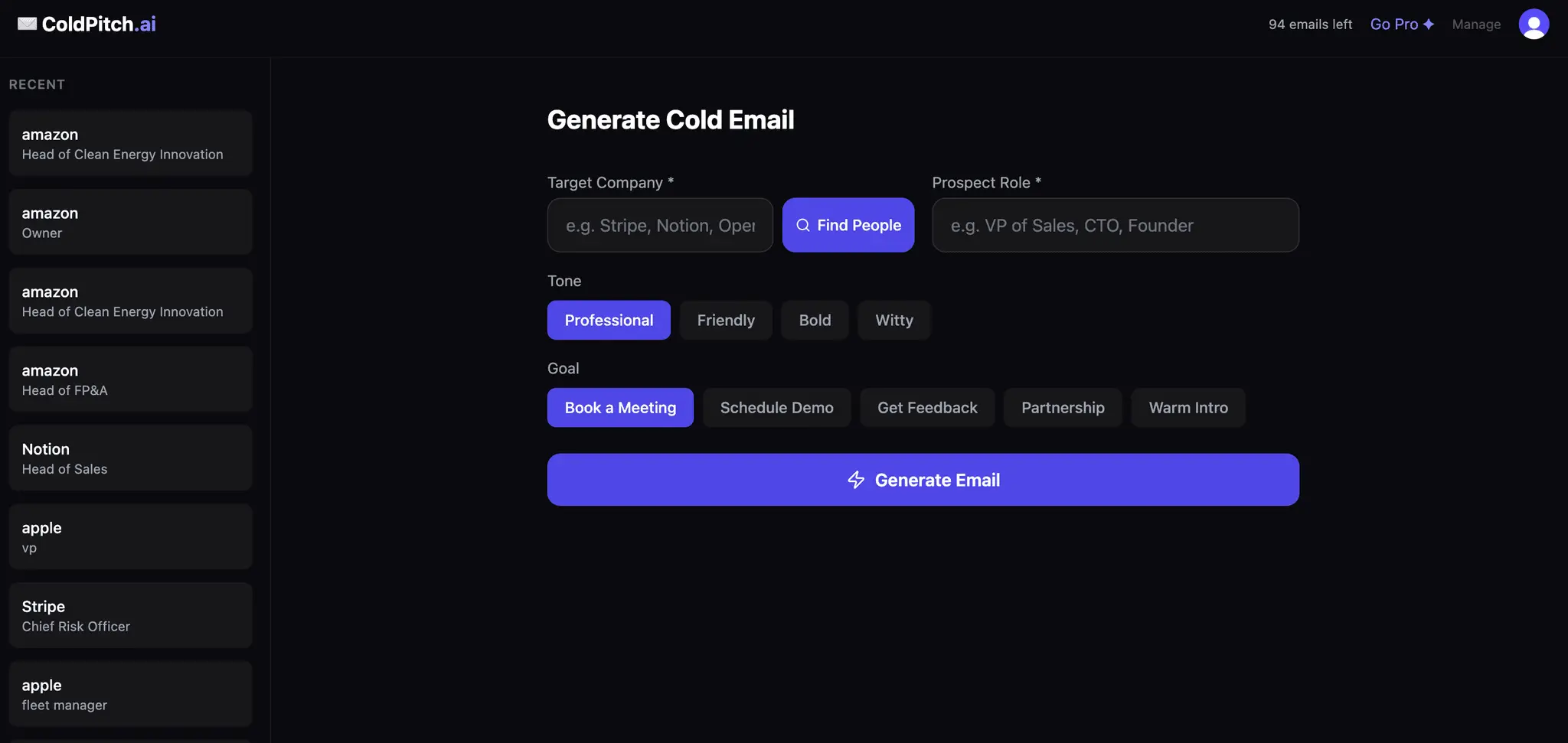 Screenshot 2 of ColdPitch.ai