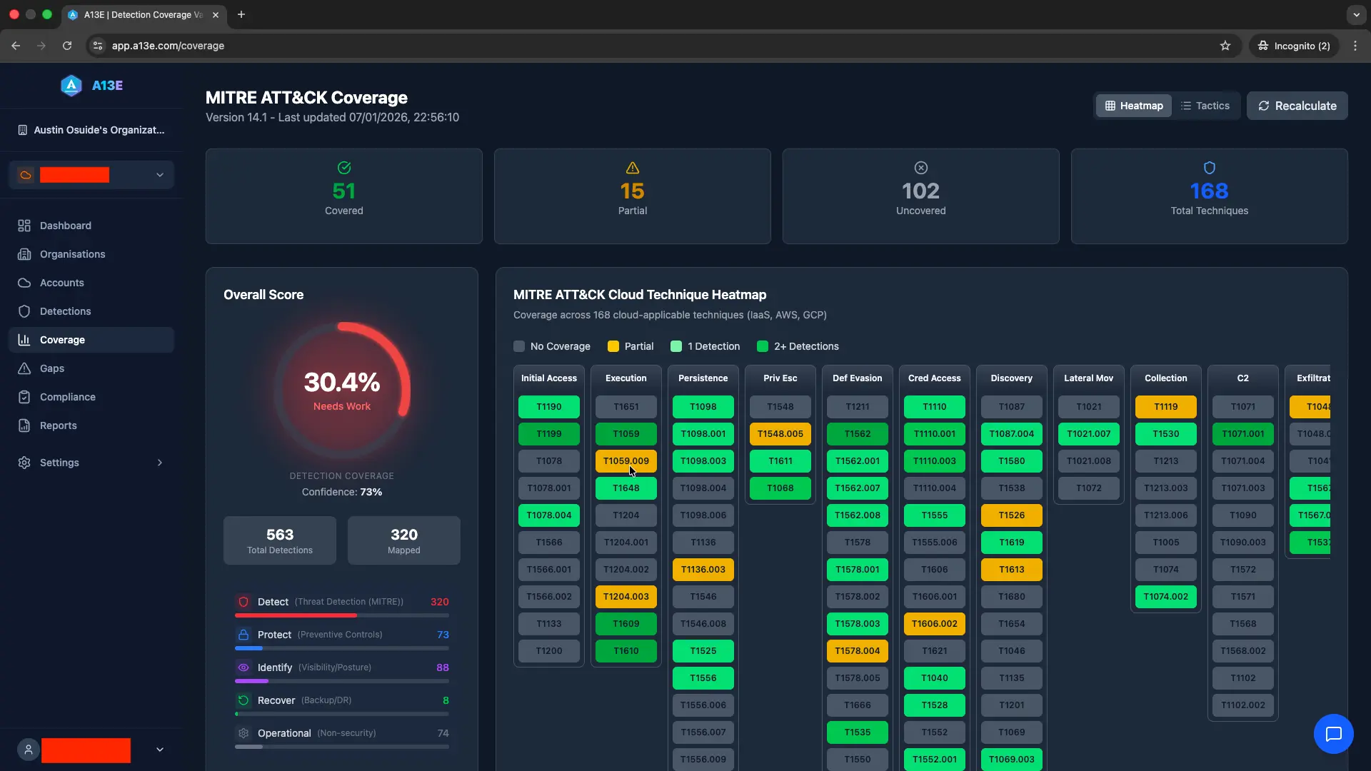 Screenshot 1 of A13E | Detection Coverage Validator