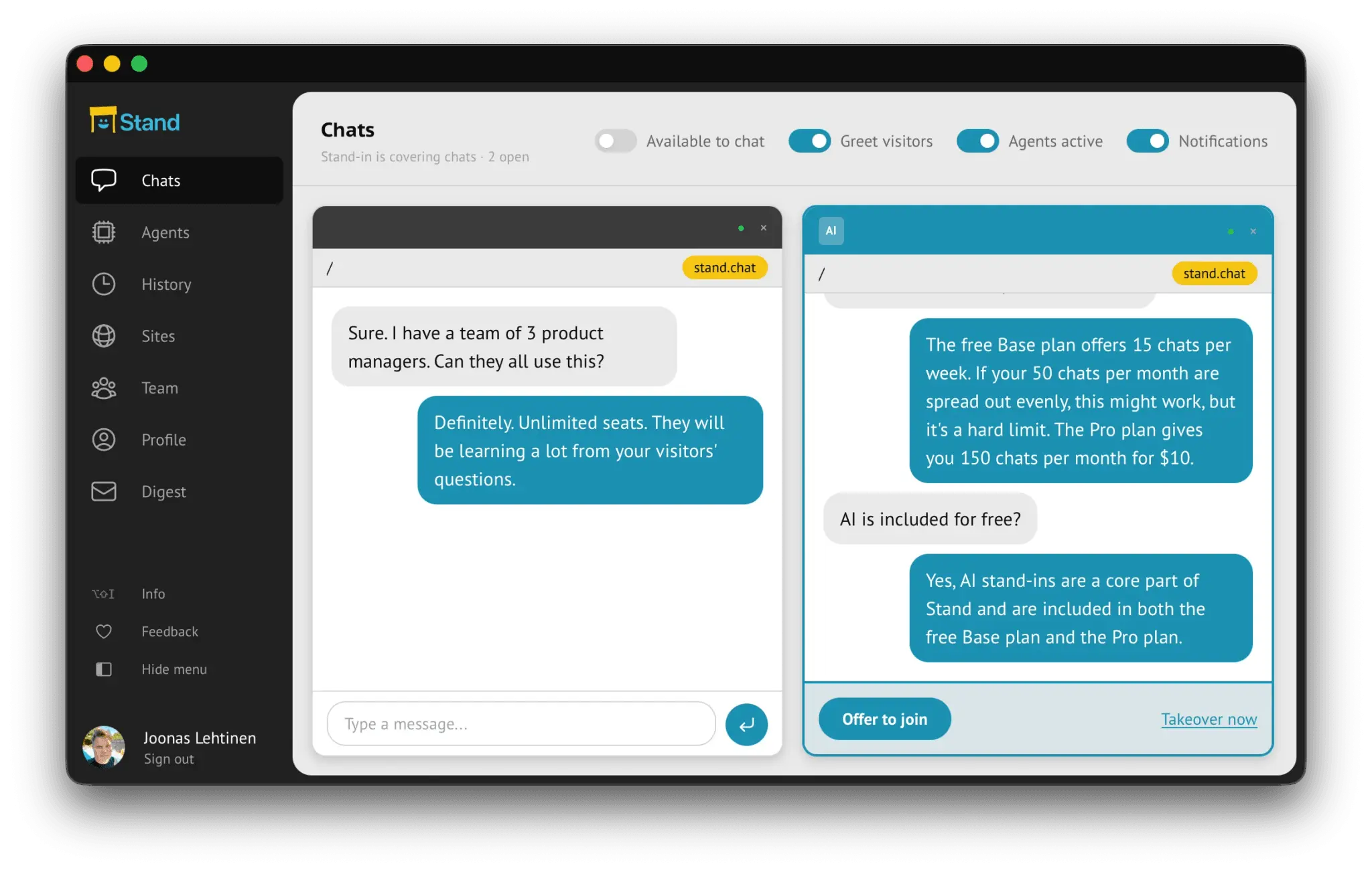 Screenshot 1 of Stand Chat