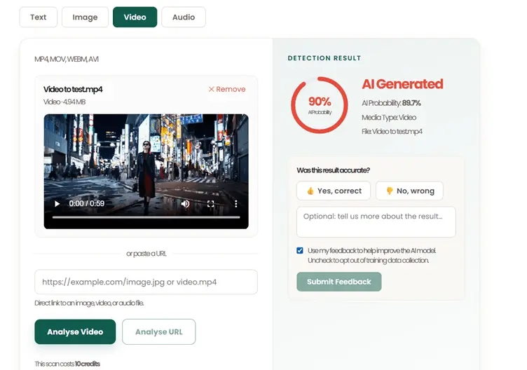 Screenshot 1 of AI Content Detector