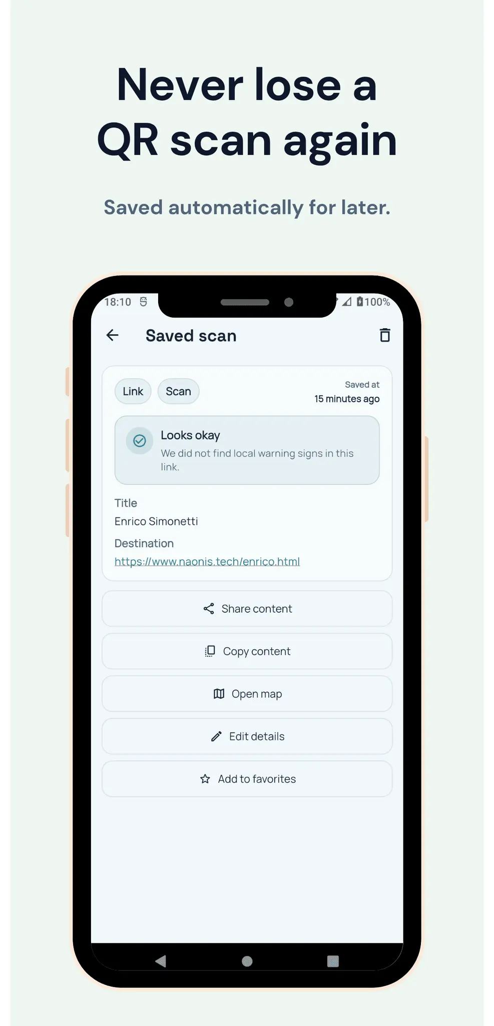 Screenshot 8 of Virtual Business Card & Safe QR Scanner