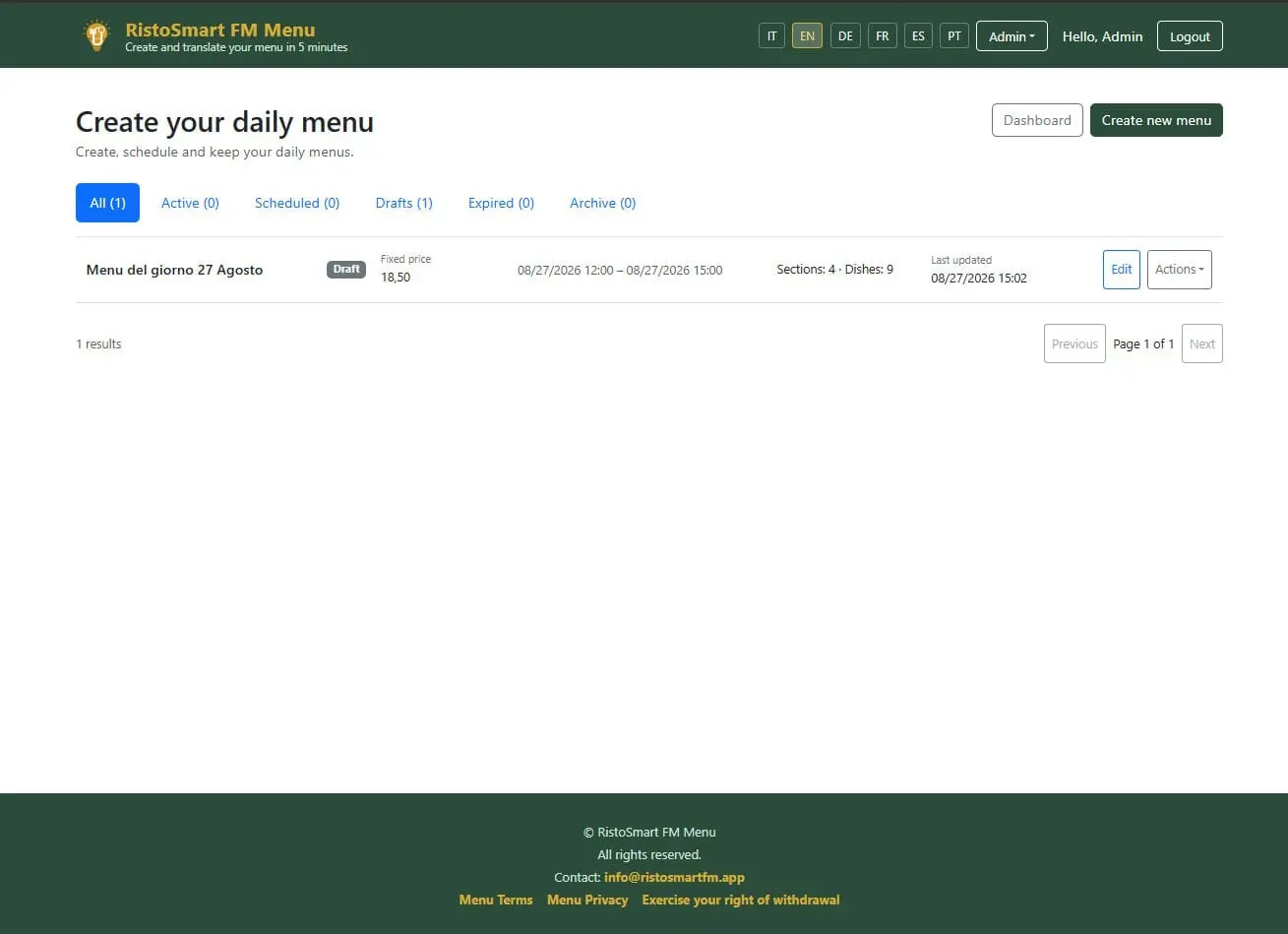 Screenshot 9 of RistoSmart FM Menu