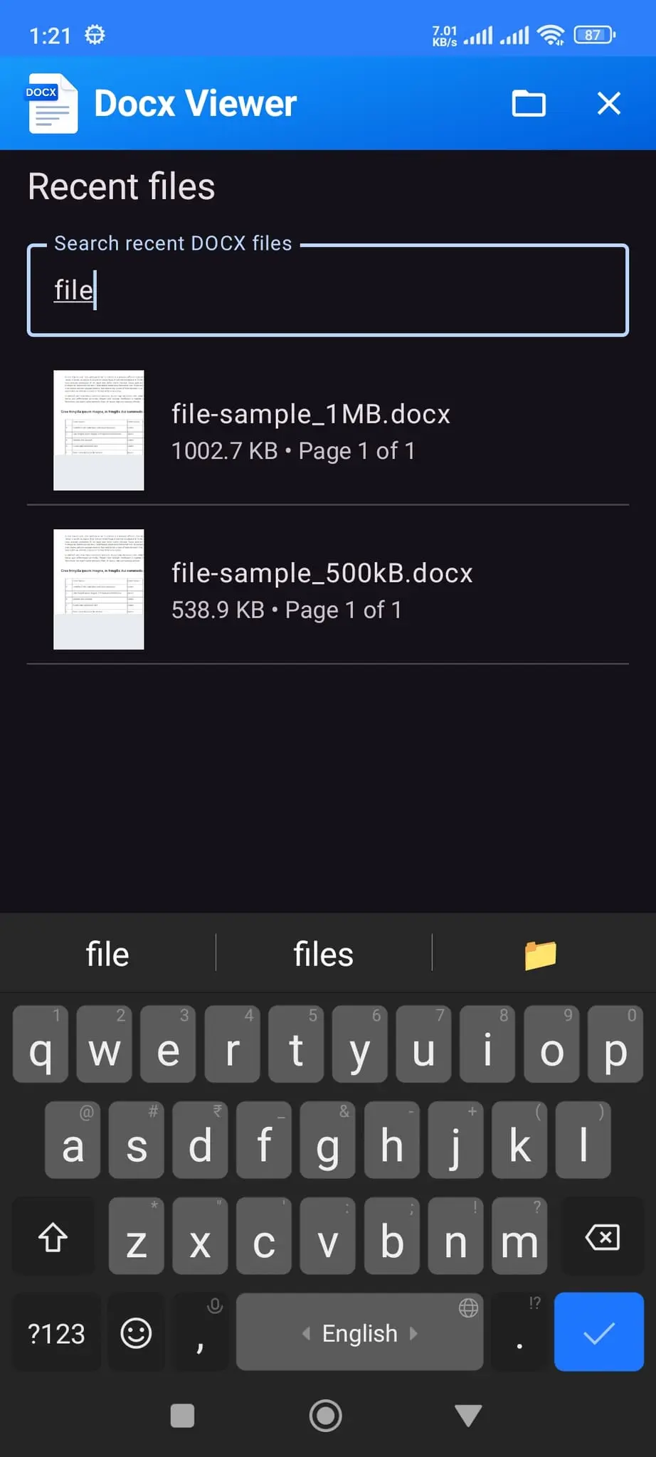 Screenshot 2 of Docx Viewer