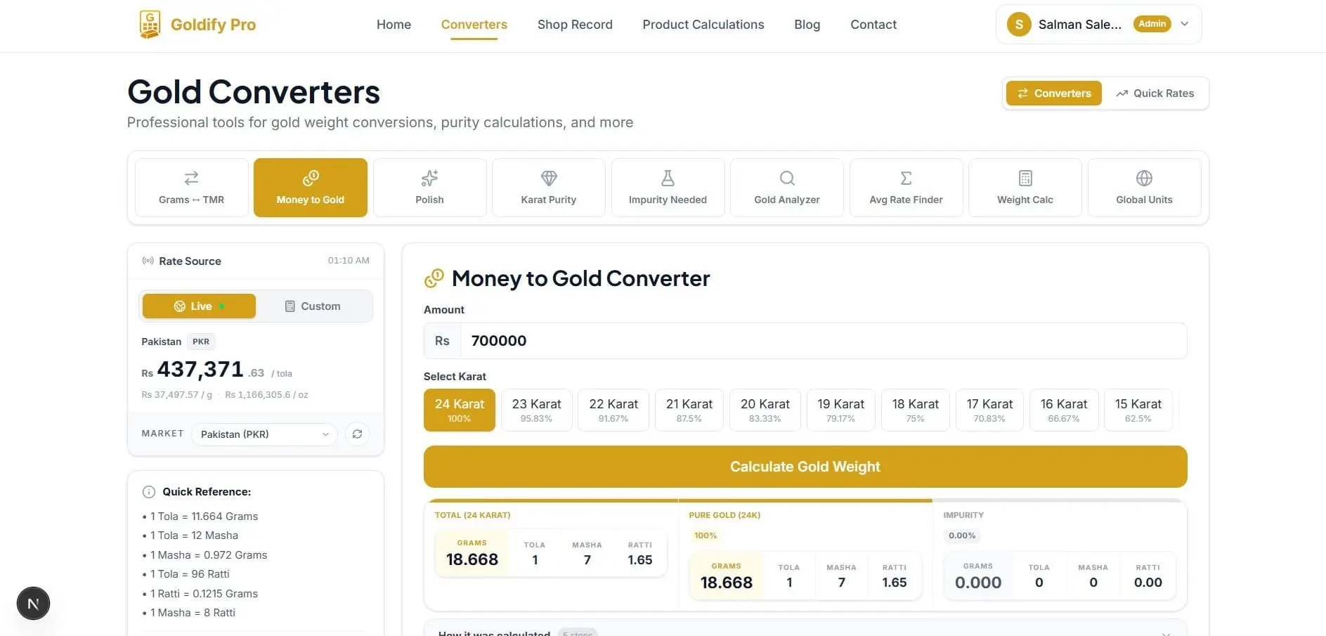 Screenshot 1 of Goldify Pro