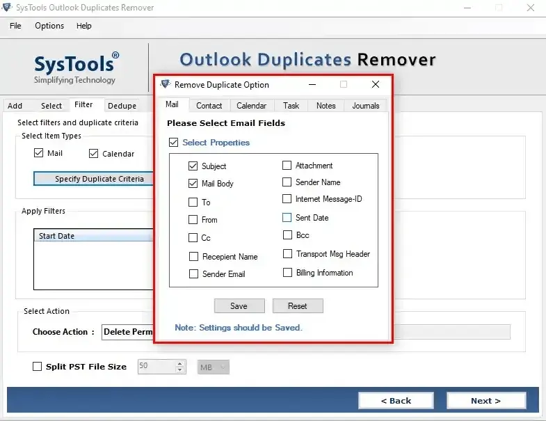 Screenshot 2 of SysTools Outlook Duplicate Remover Tool