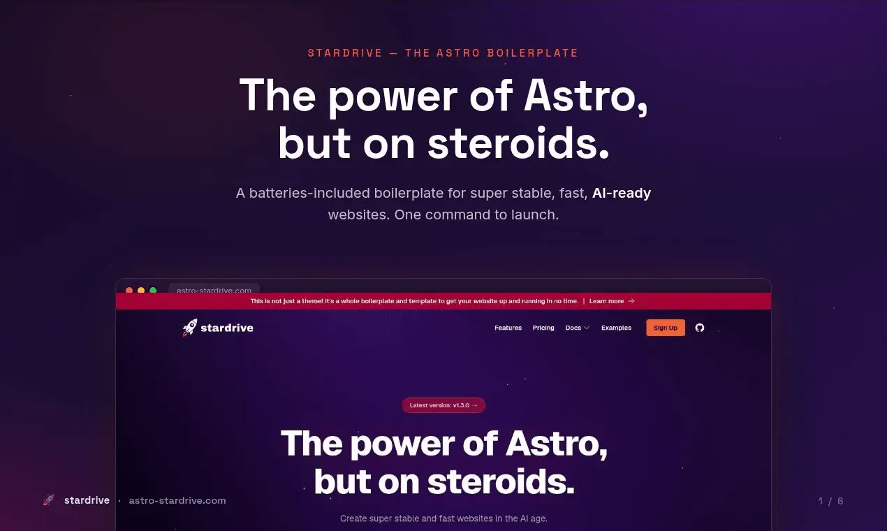 Screenshot 1 of Astro Stardrive Boilerplate