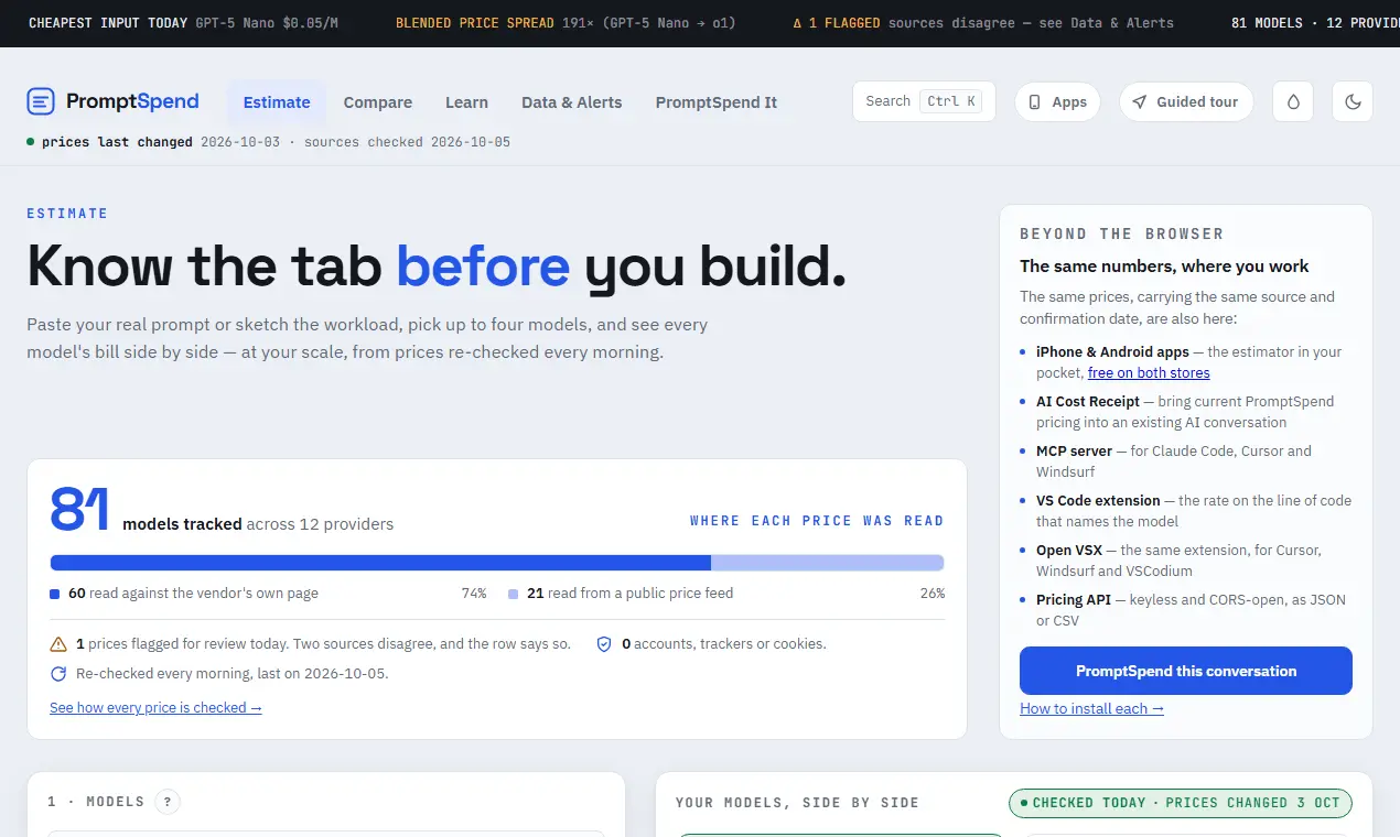 Screenshot 1 of PromptSpend