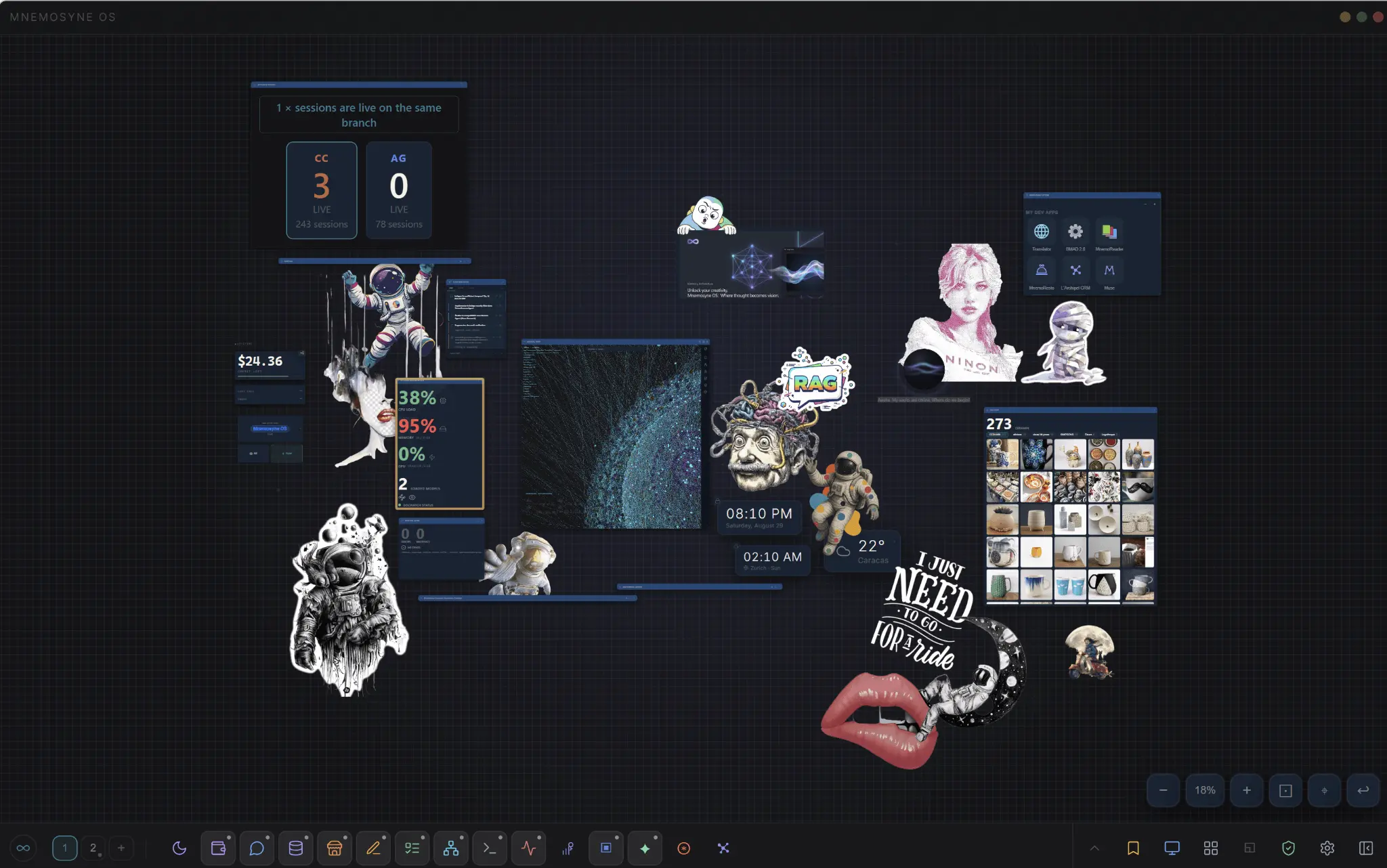 Screenshot 2 of Mnemosyne OS