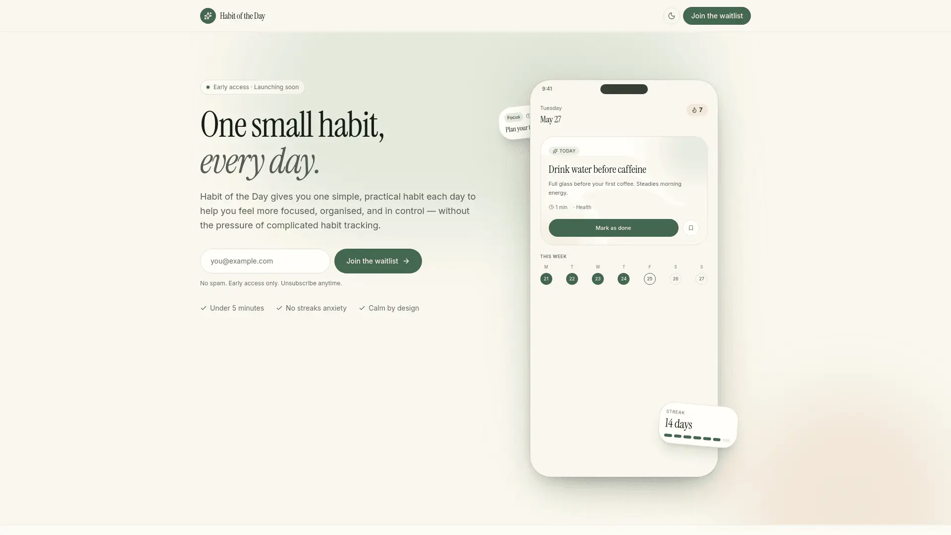 Screenshot 1 of Habit of the Day