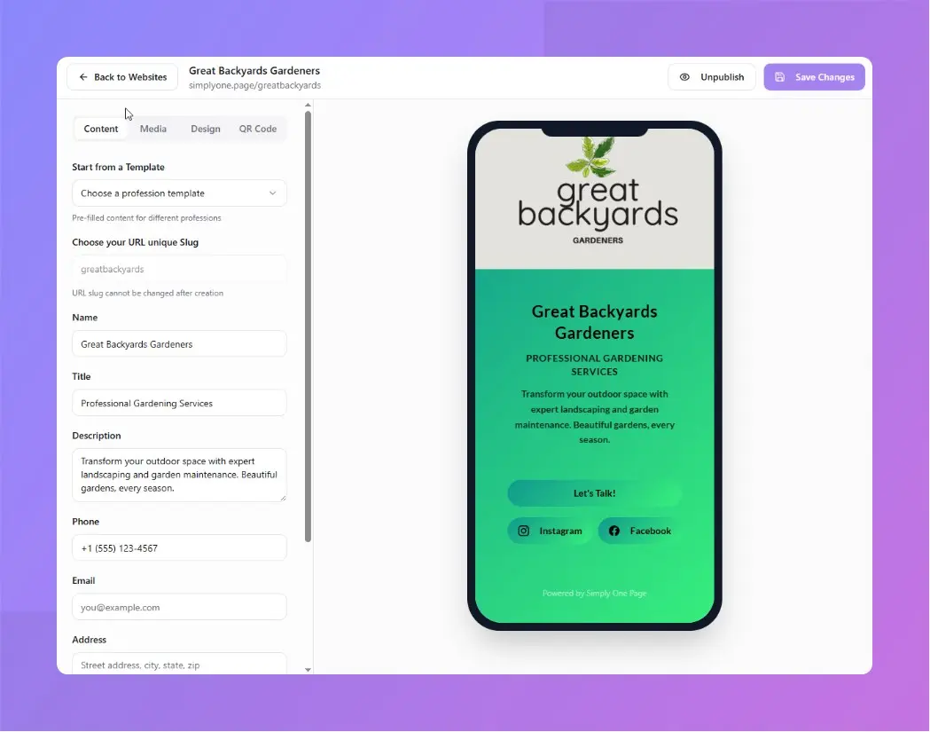 Screenshot 4 of Simply One Page