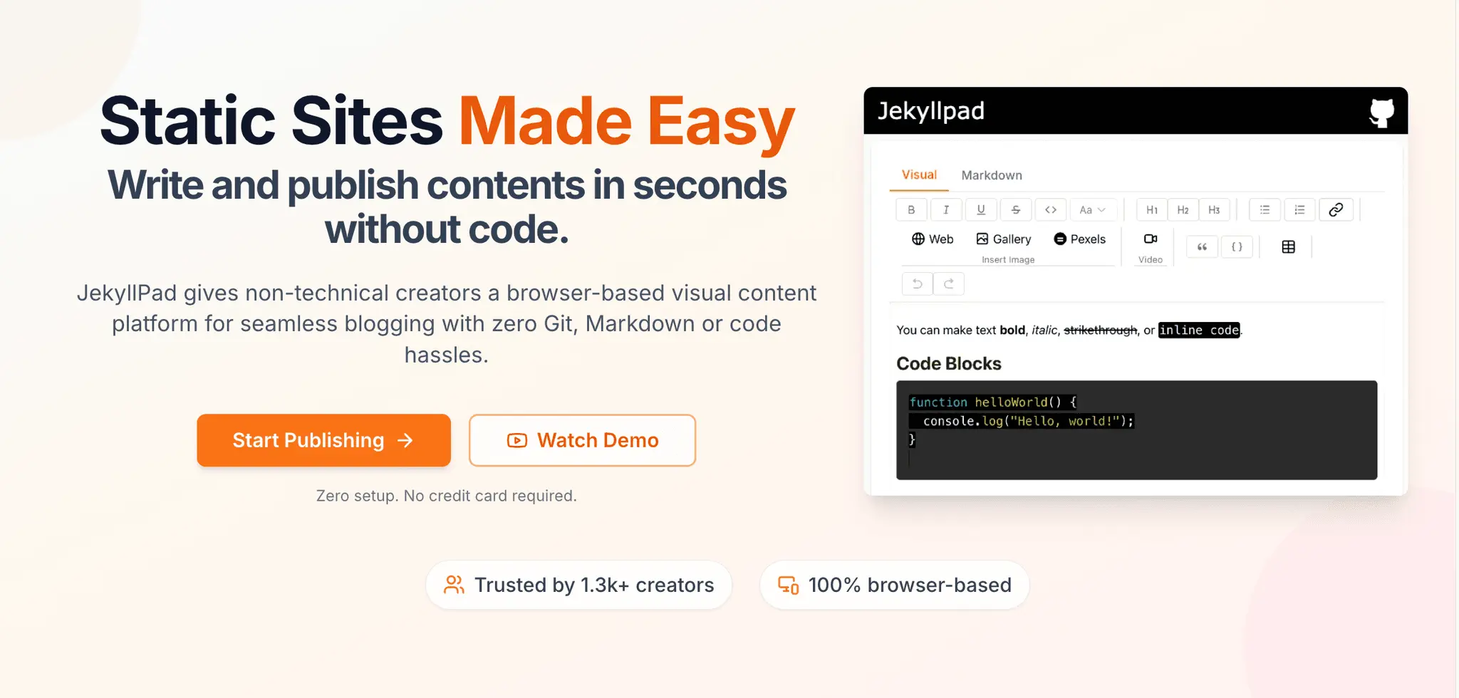 Screenshot 1 of JekyllPad
