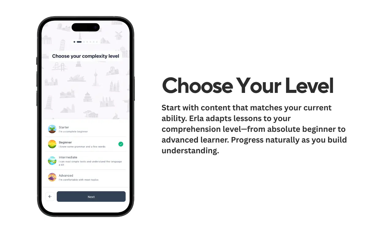 Screenshot 1 of Erla — Natural Language Learning