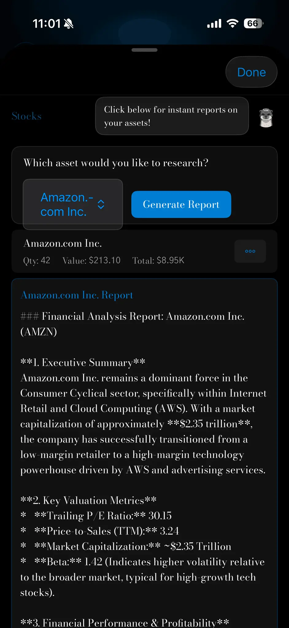 Screenshot 1 of OtterQuant App