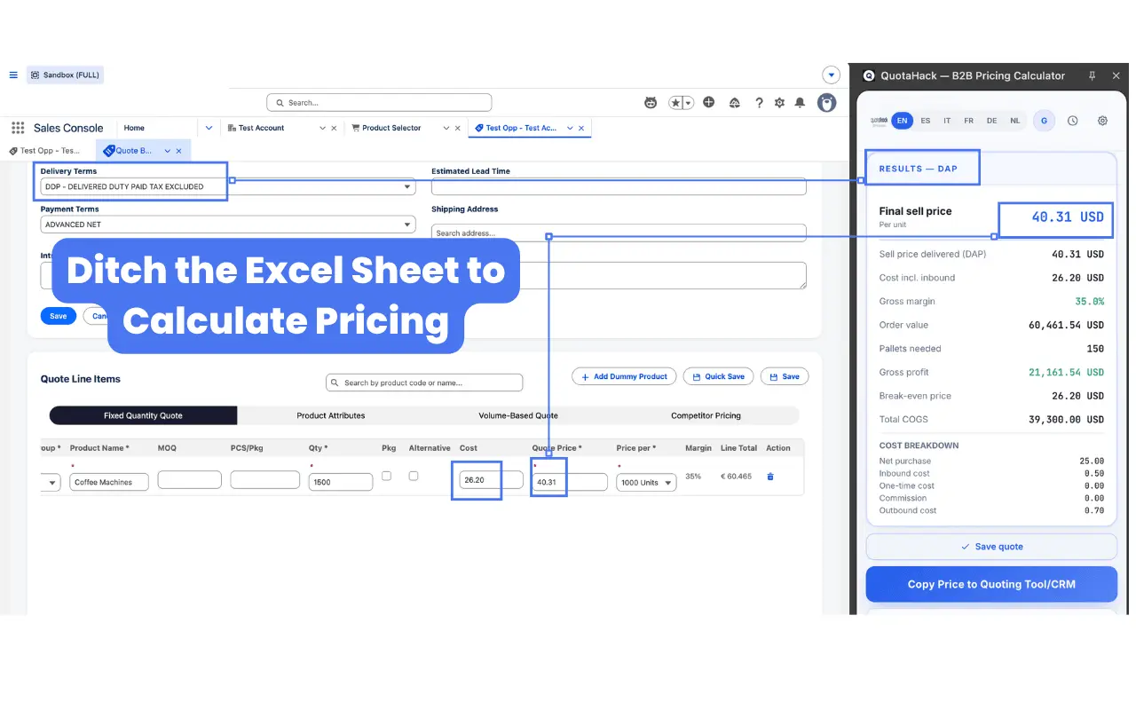 Screenshot 3 of Quotahack Pricing Calculator