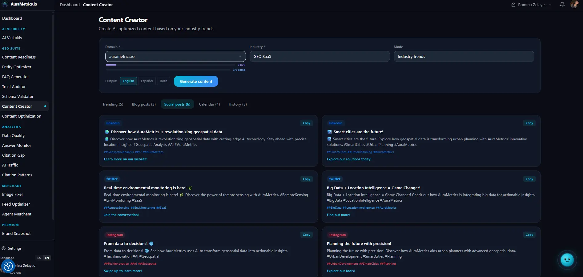 Screenshot 1 of AuraMetrics