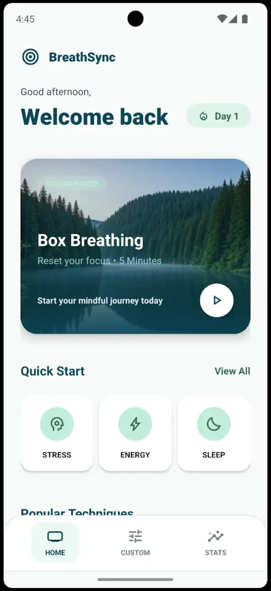 Screenshot 1 of BreathSync Breathing Exercises