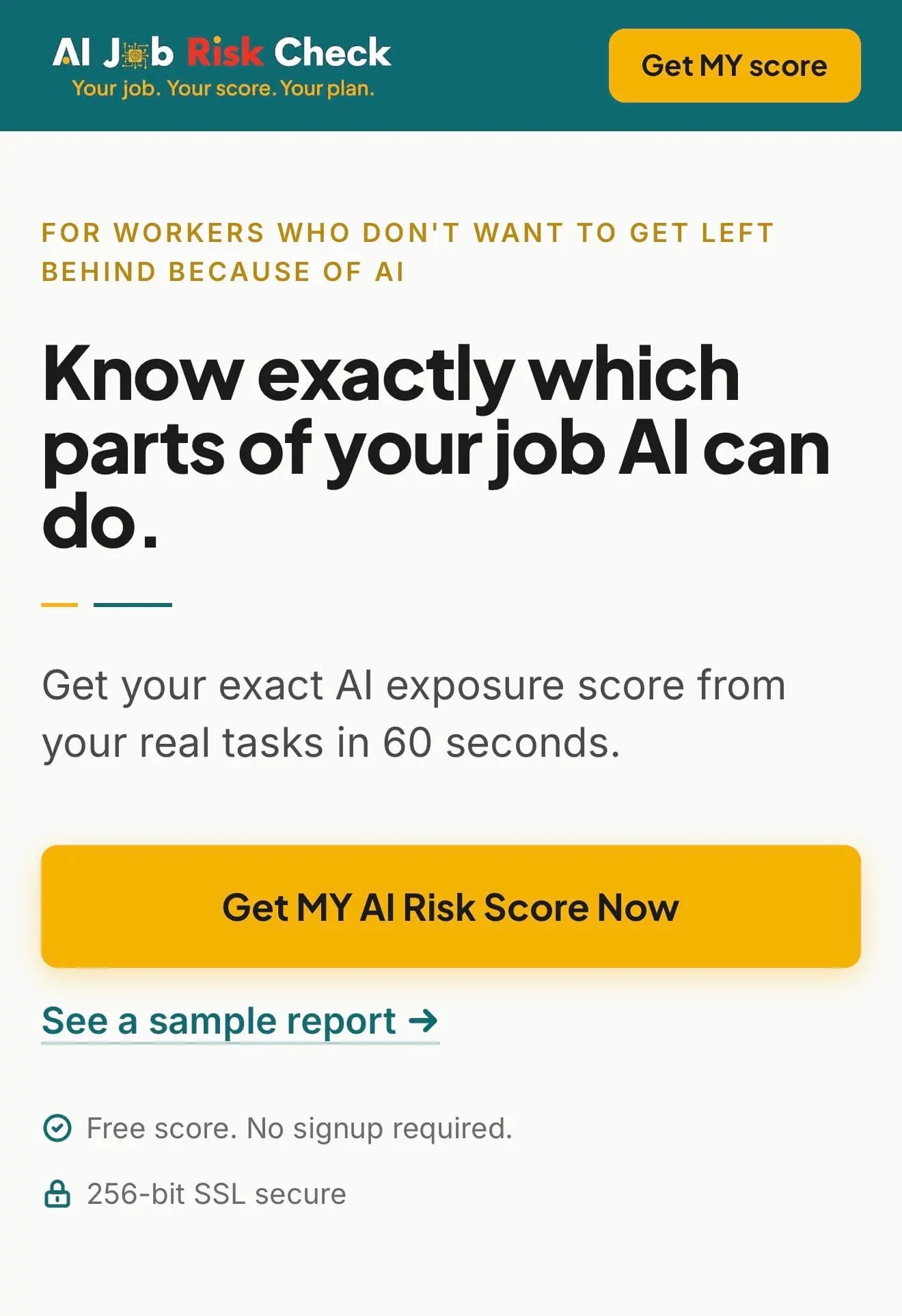 Screenshot 1 of AI Job Risk Check