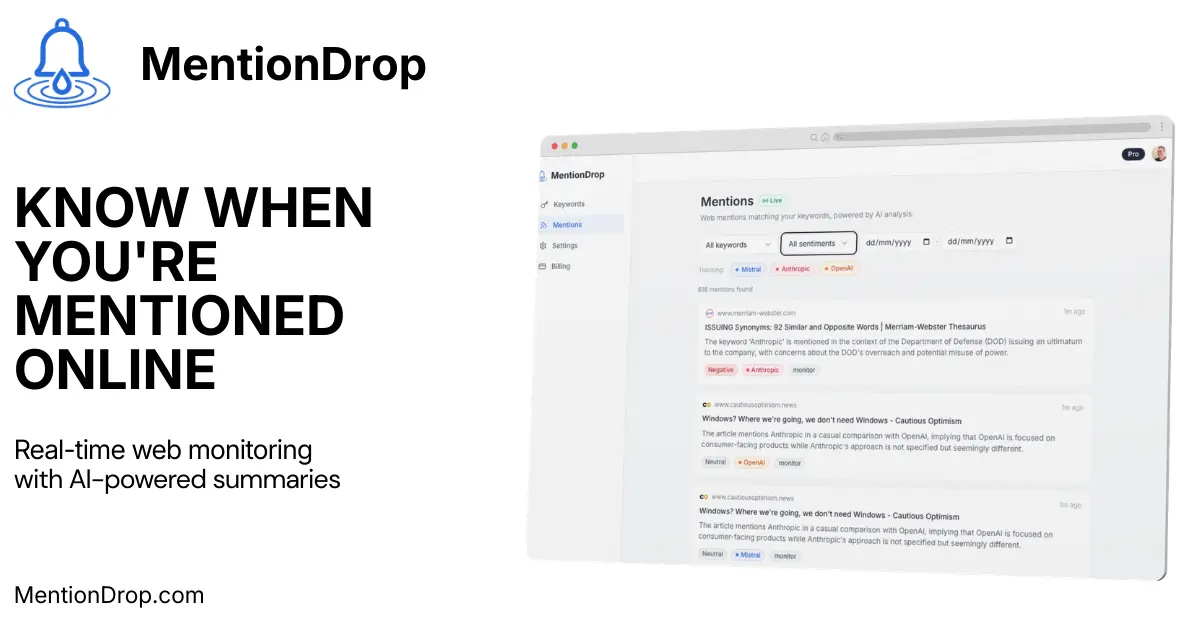Screenshot 1 of MentionDrop