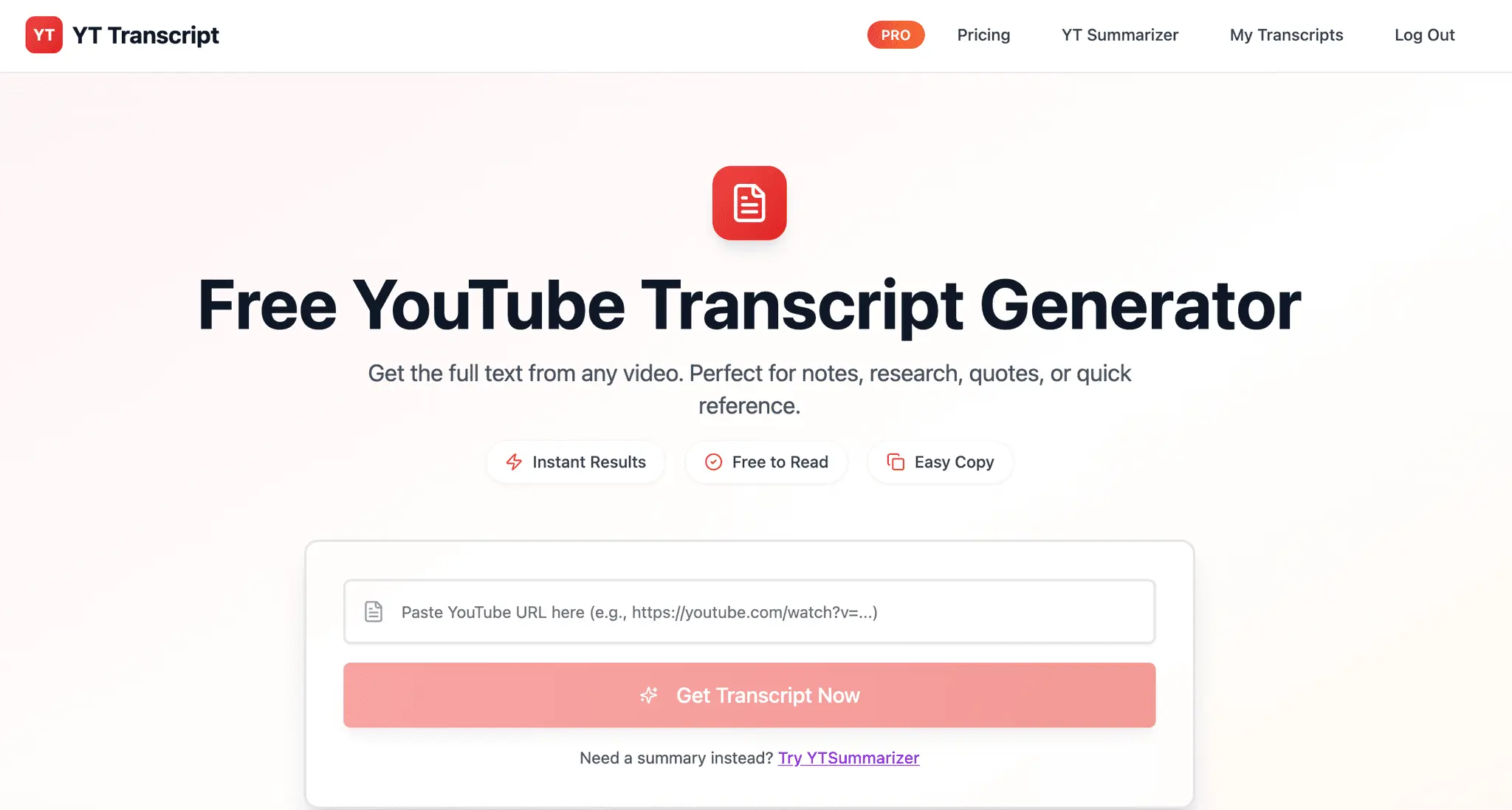 Screenshot 1 of YTTranscript