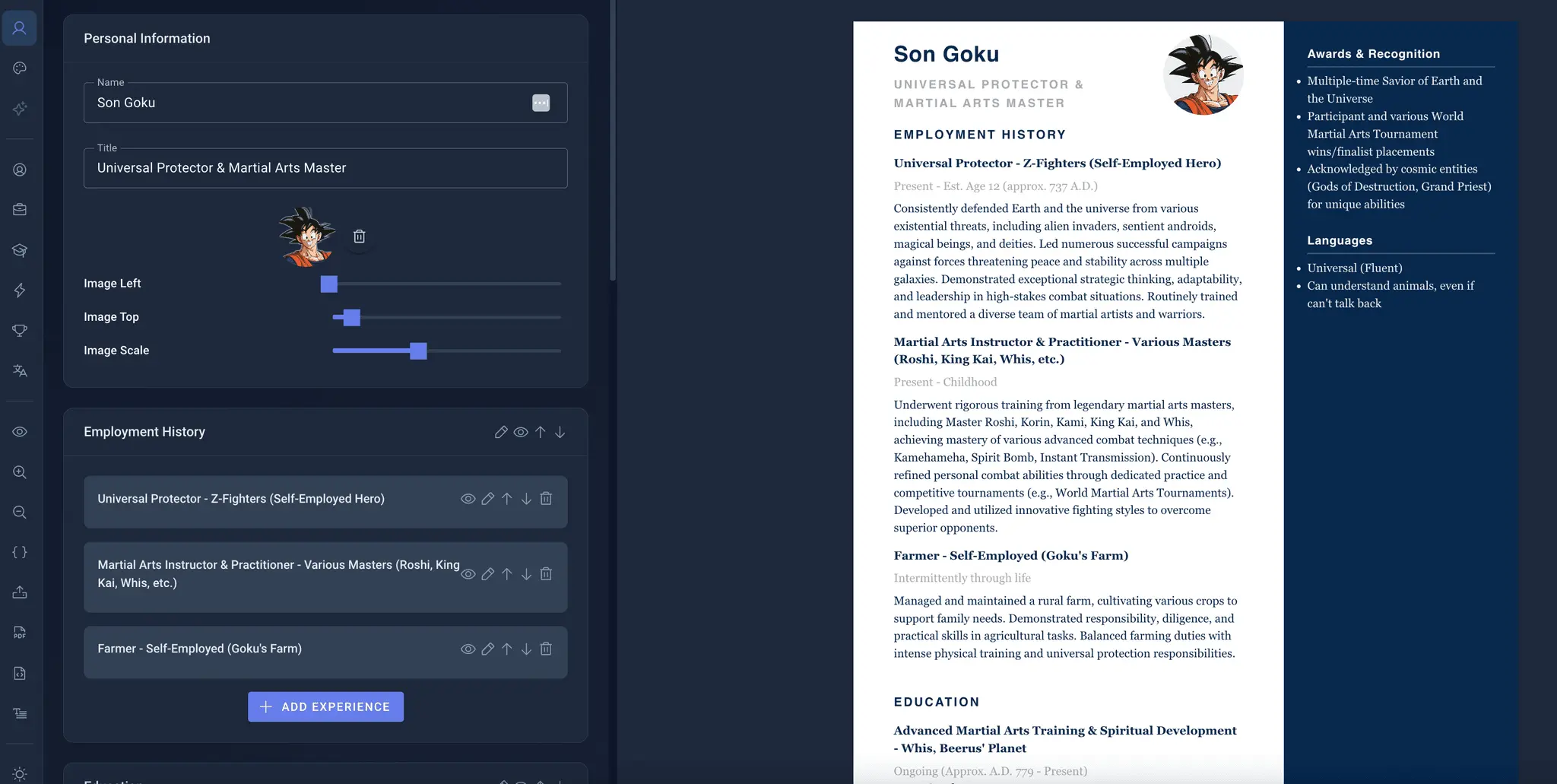 Screenshot 1 of Resume Builder