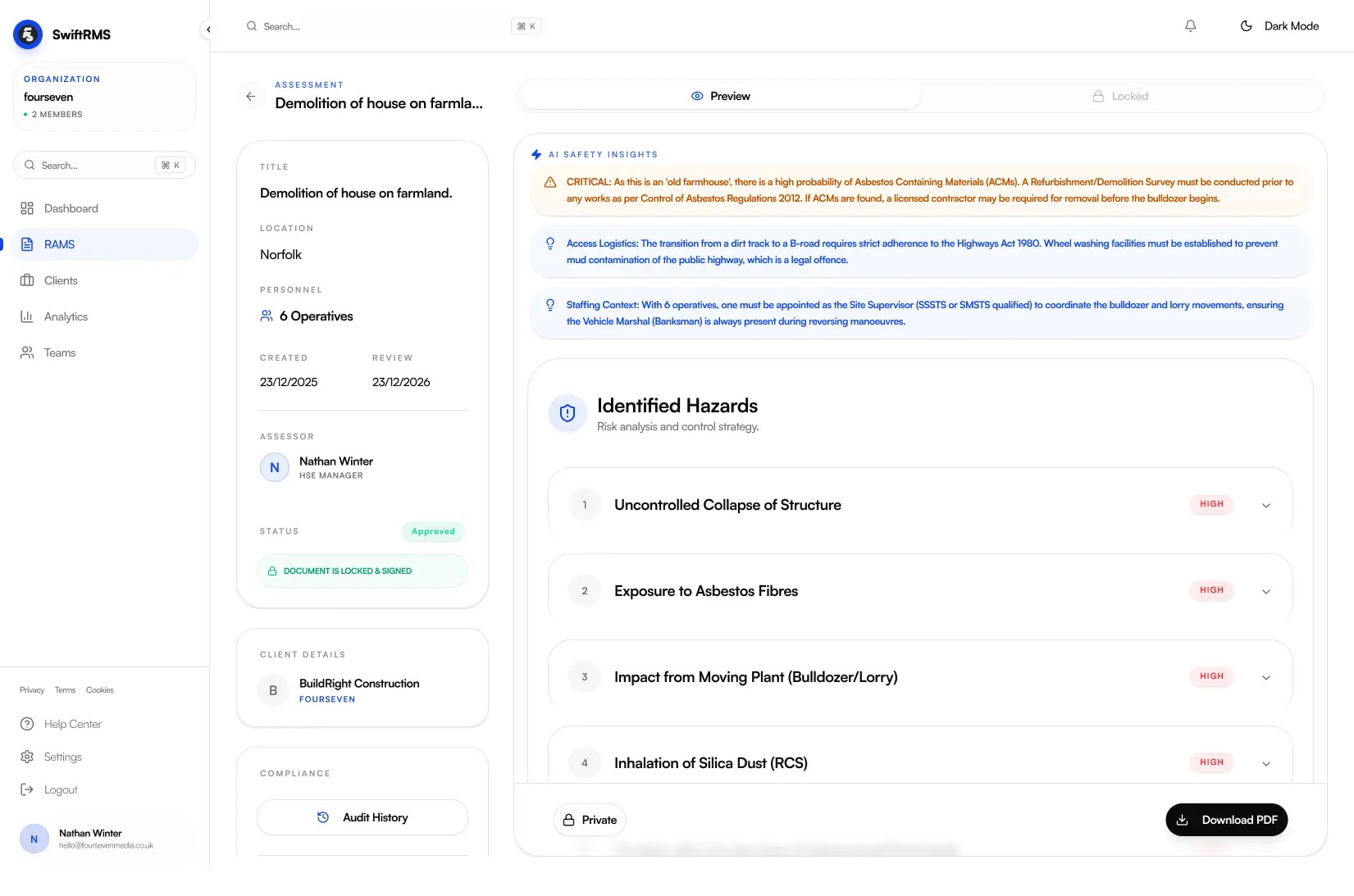 Screenshot 1 of swiftRMS