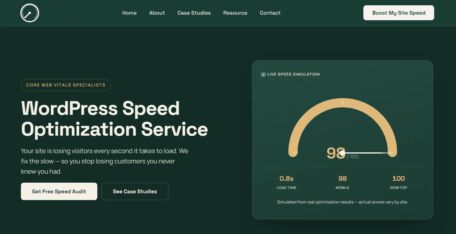 Screenshot 1 of WordPress Speed Optimization Service