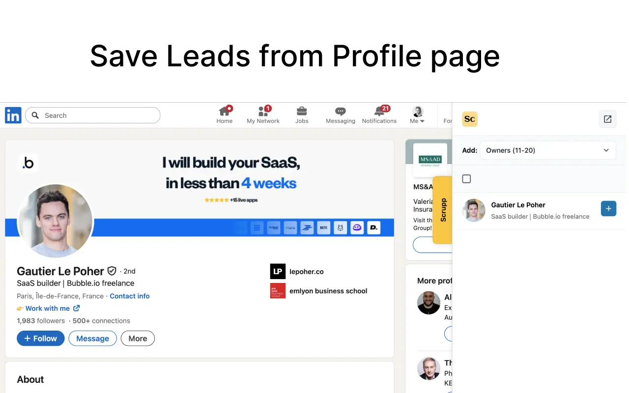 Screenshot 3 of Scrupp LinkedIn Sales Navigator Scraper
