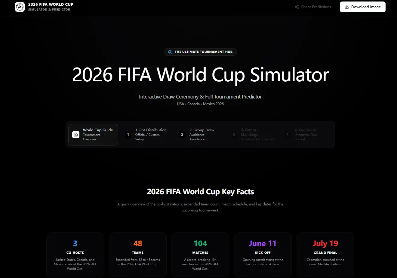 Screenshot 1 of 2026 FIFA World Cup Simulator