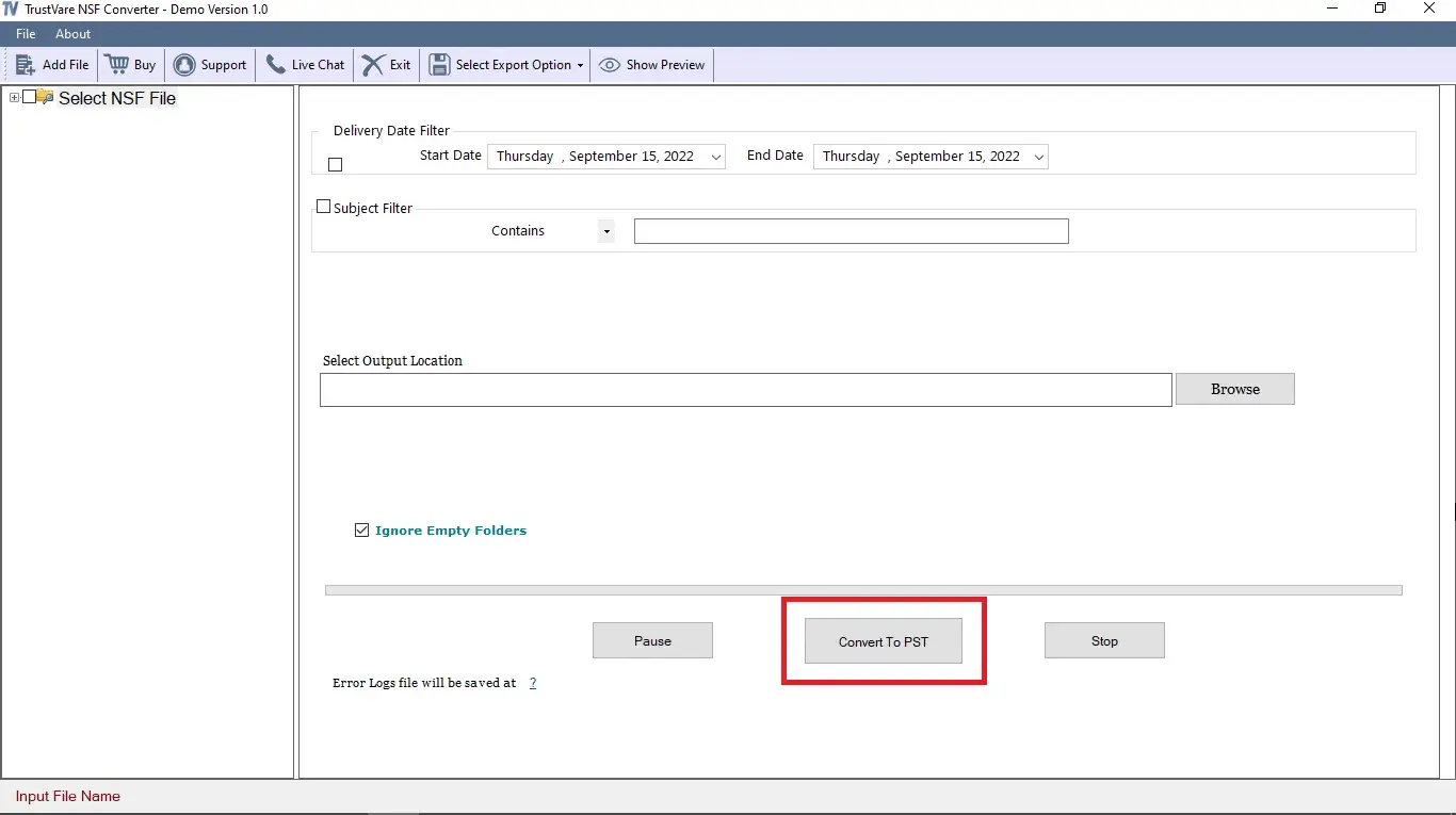 Screenshot 5 of TrustVare NSF to PST Converter