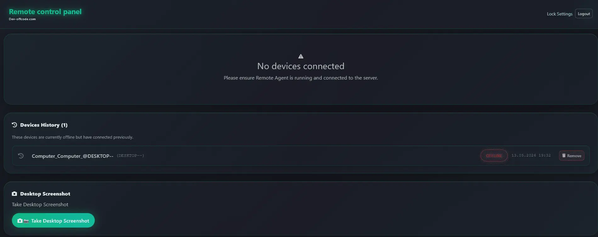 Screenshot 8 of OffCode Web remote control system